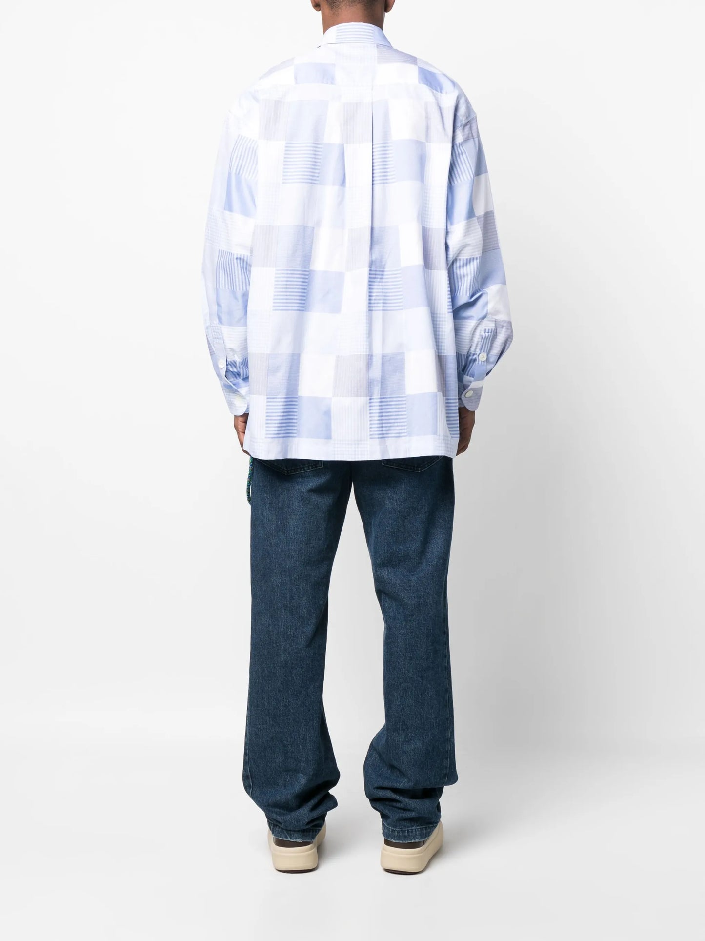 oversized Patchwork long-sleeve shirt