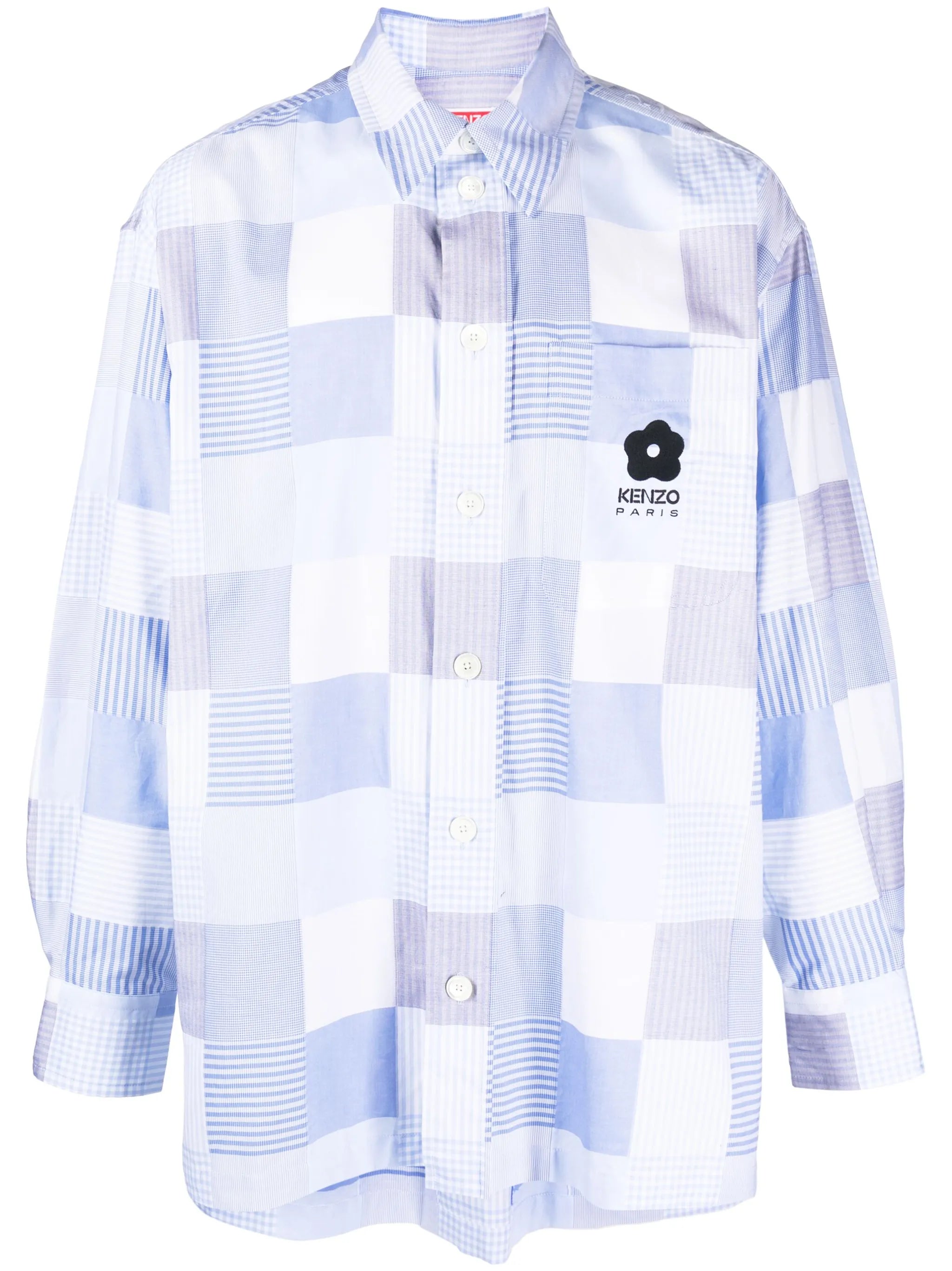 oversized Patchwork long-sleeve shirt
