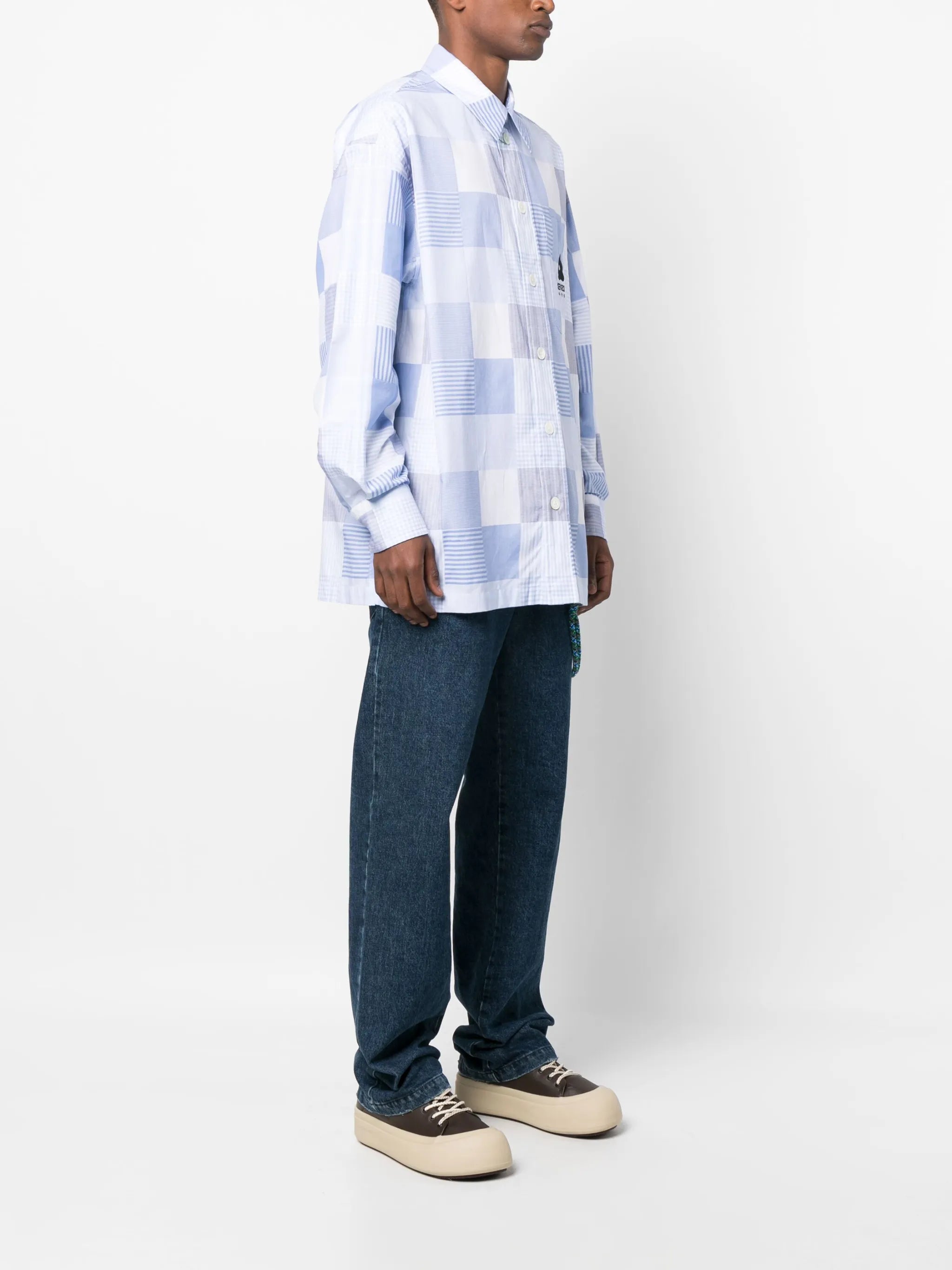 oversized Patchwork long-sleeve shirt