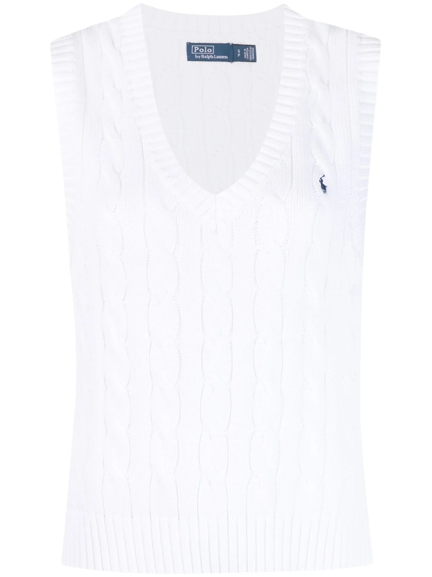 Polo Pony-embroidered V.neck knitted vest