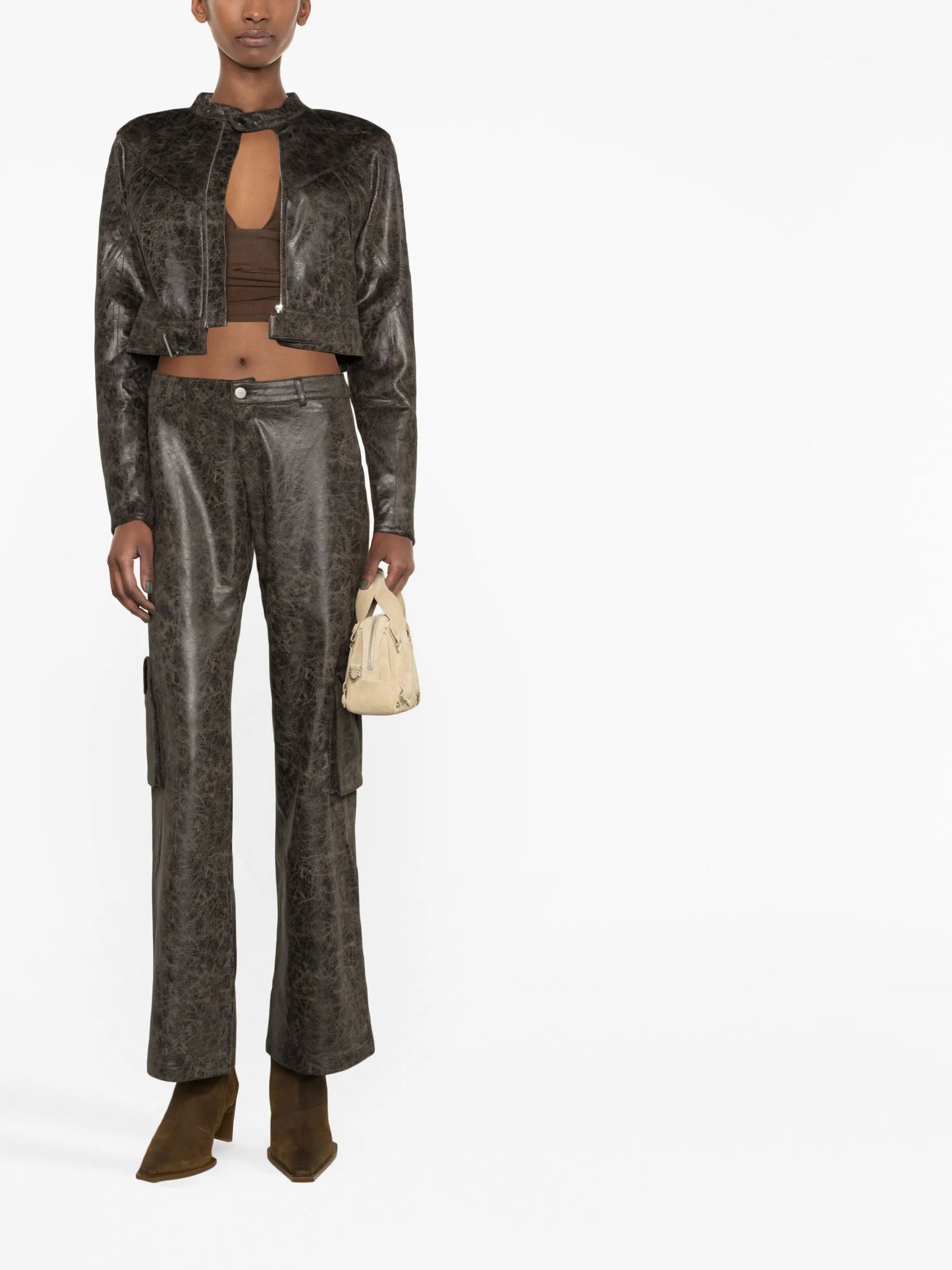 Elias faux-leather trousers