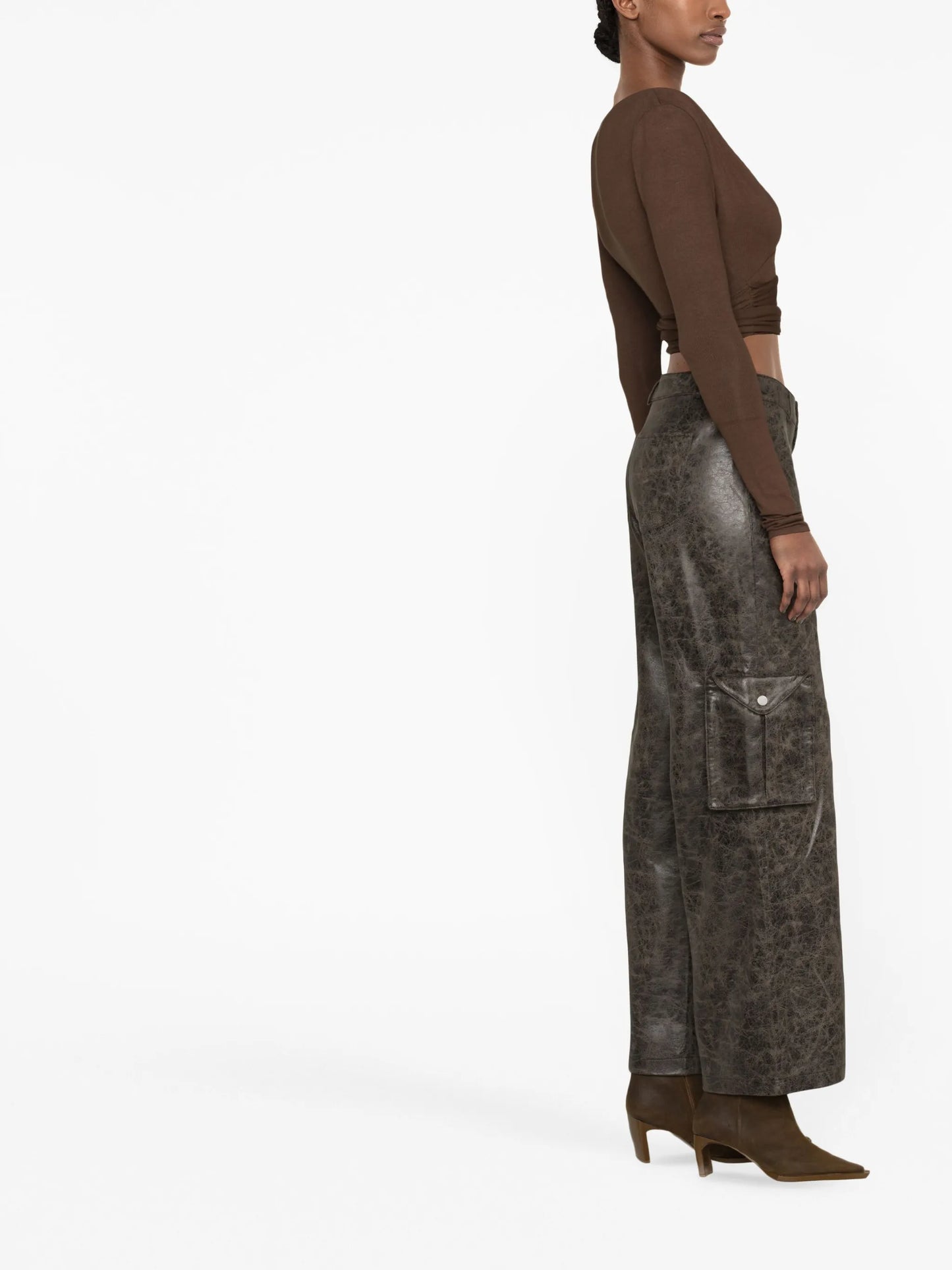 Elias faux-leather trousers