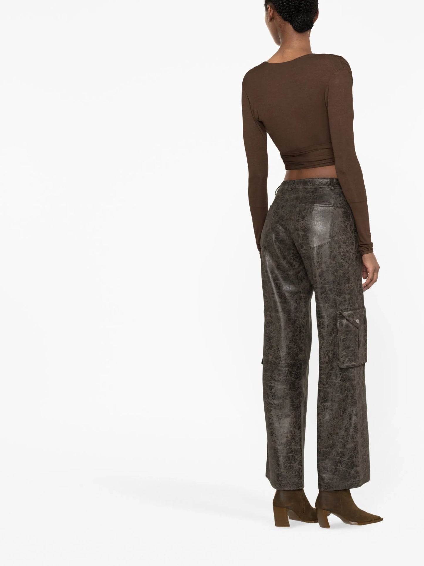 Elias faux-leather trousers