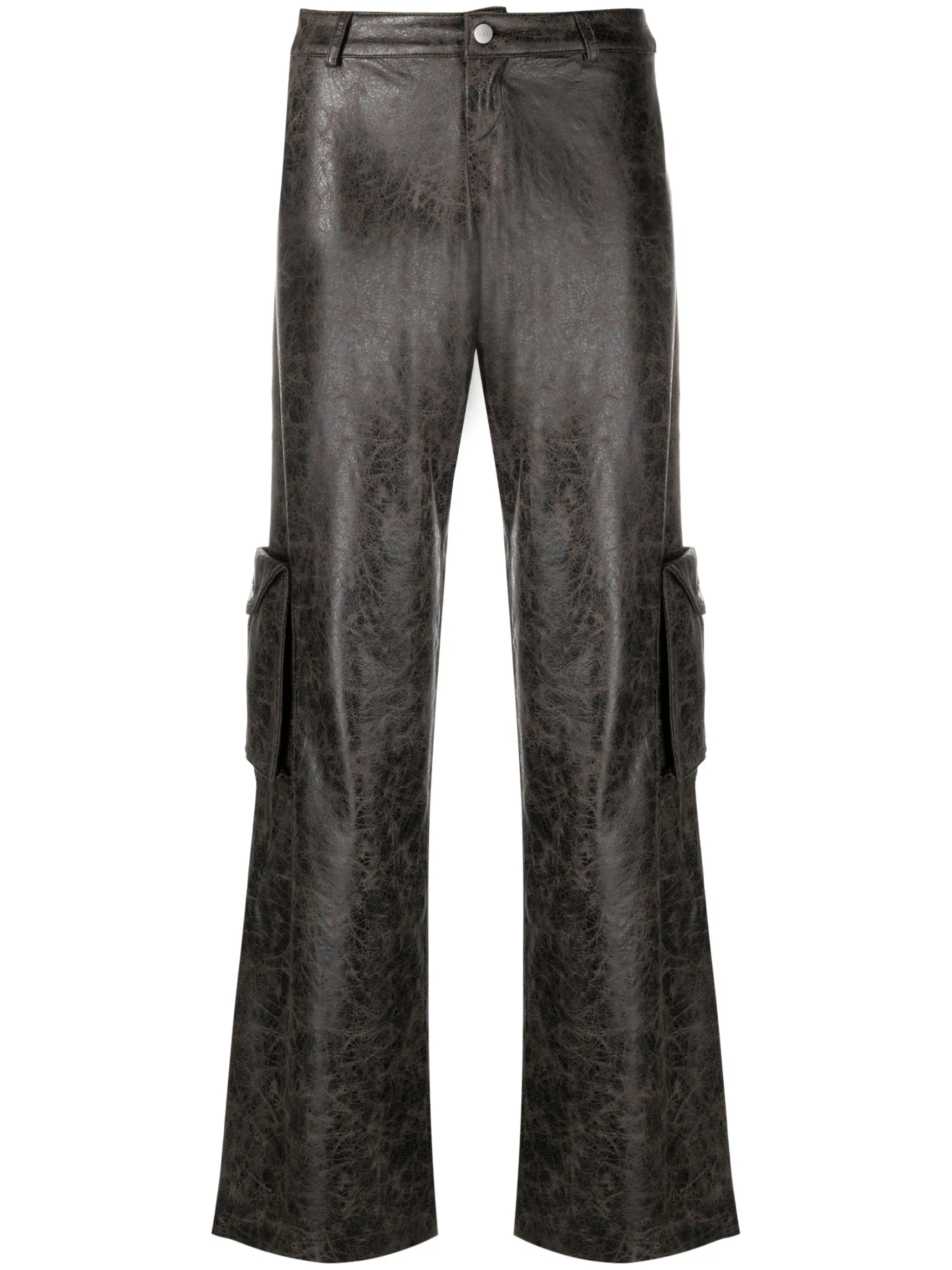 Elias faux-leather trousers