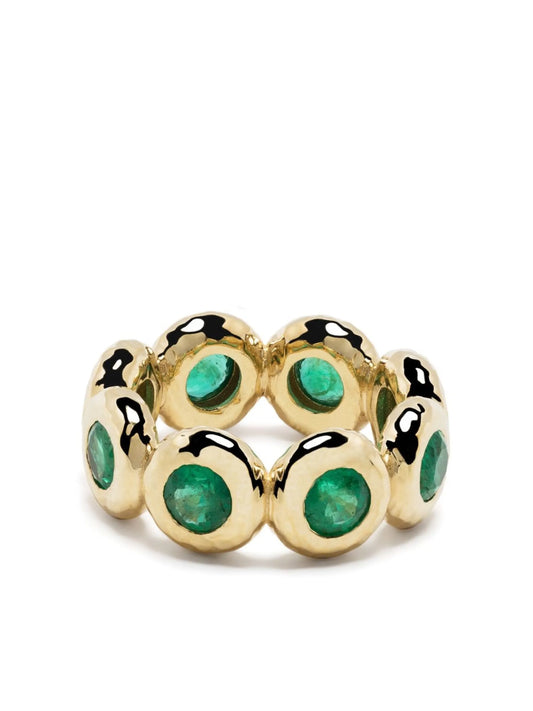18kt yellow gold emerald eternity ring