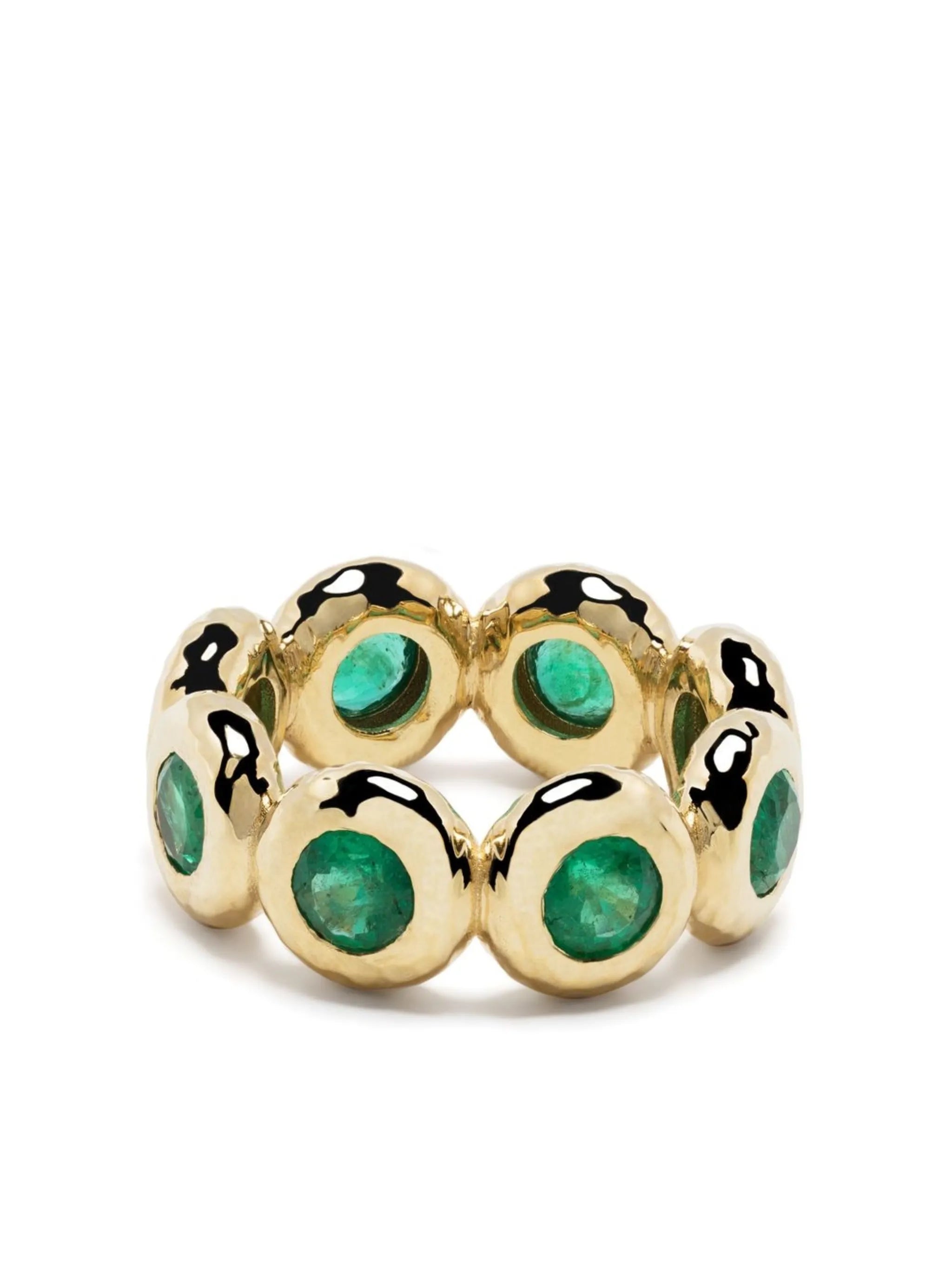 18kt yellow gold emerald eternity ring