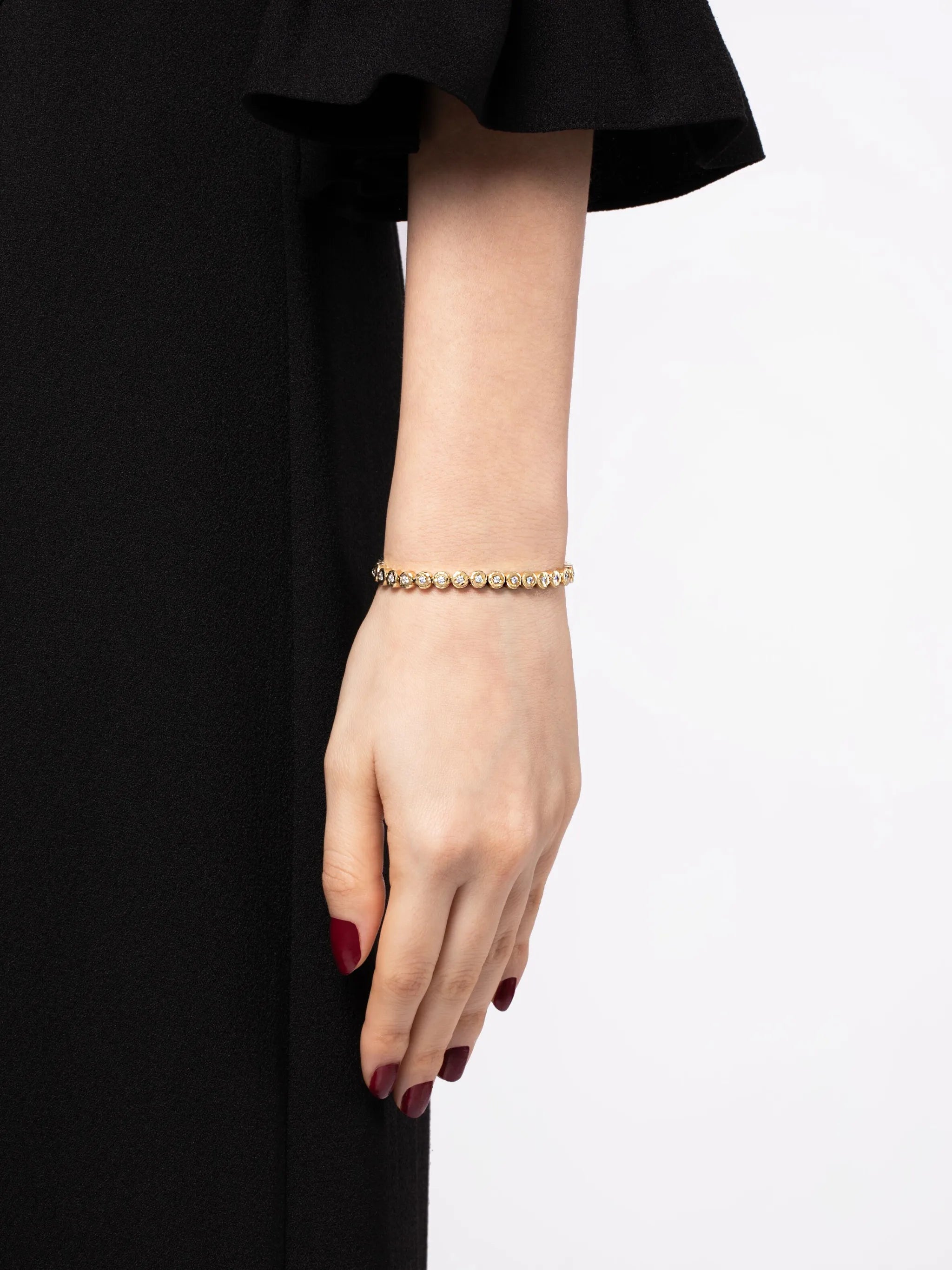 18kt yellow gold Nesting Gem diamond tennis bracelet