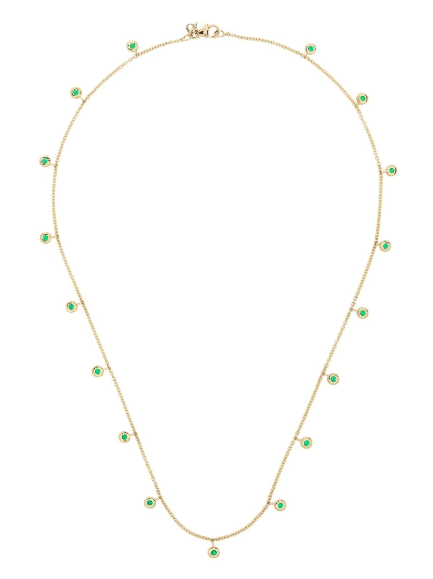 18kt yellow gold Nesting Gem emerald eternity necklace