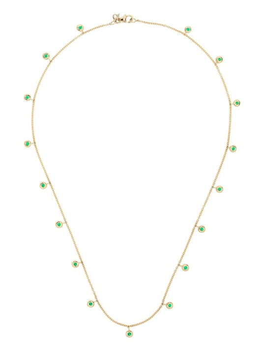 18kt yellow gold Nesting Gem emerald eternity necklace
