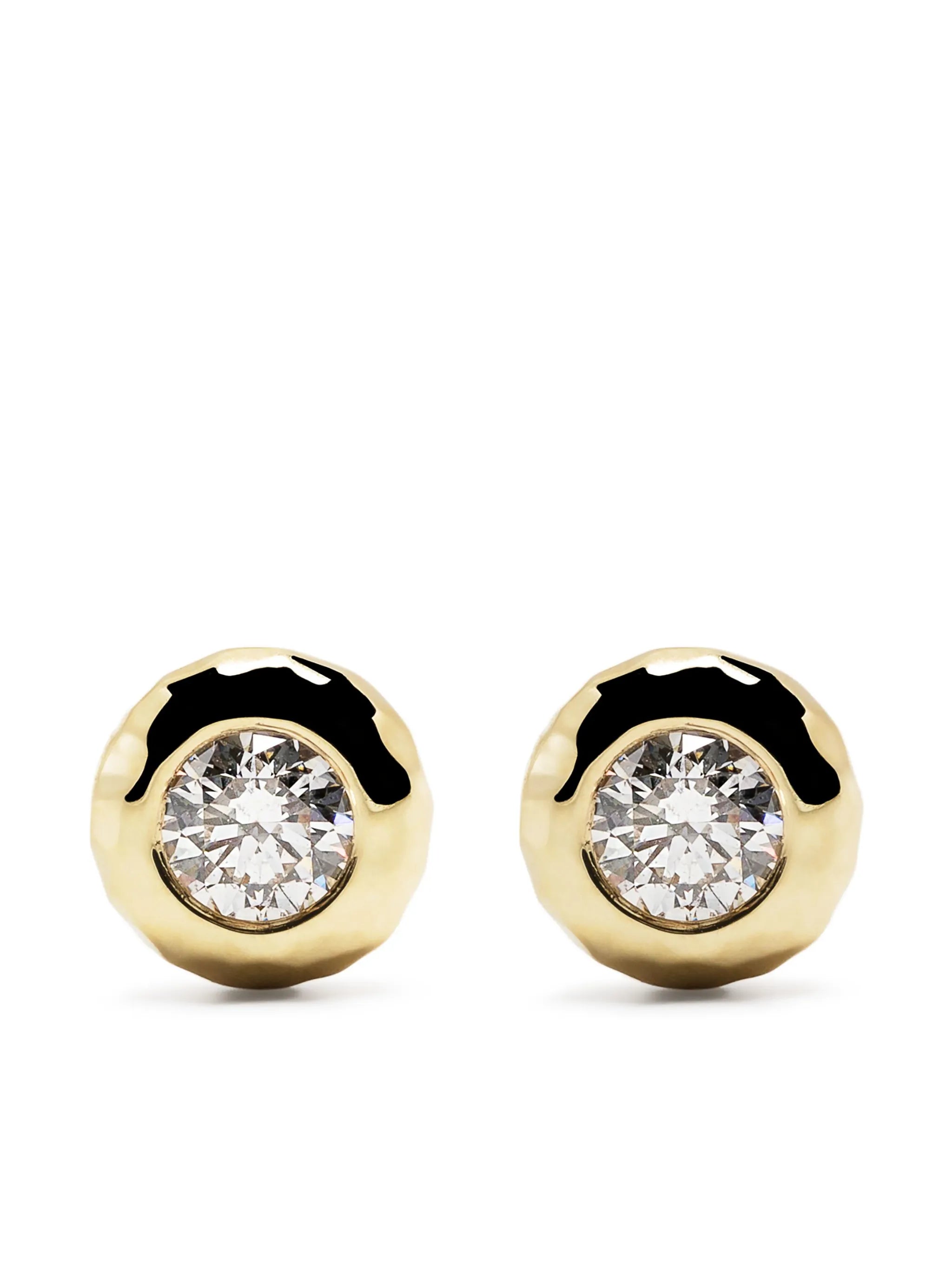 18kt yellow gold diamond stud earring