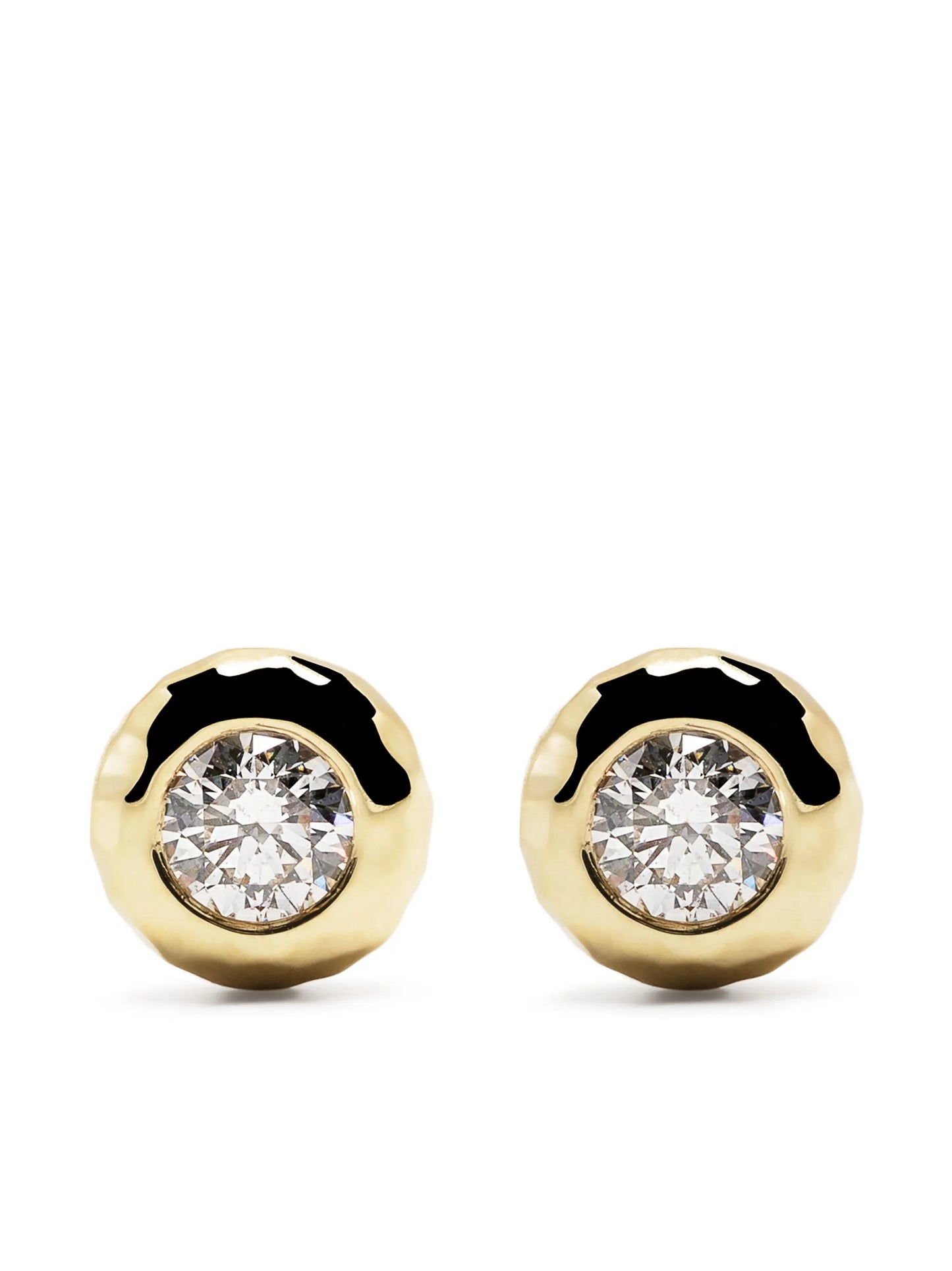 18kt yellow gold diamond stud earring