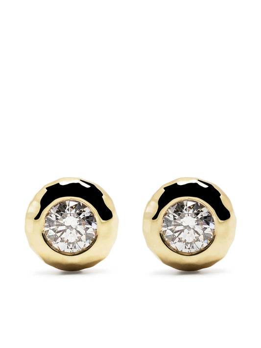 18kt yellow gold diamond stud earring