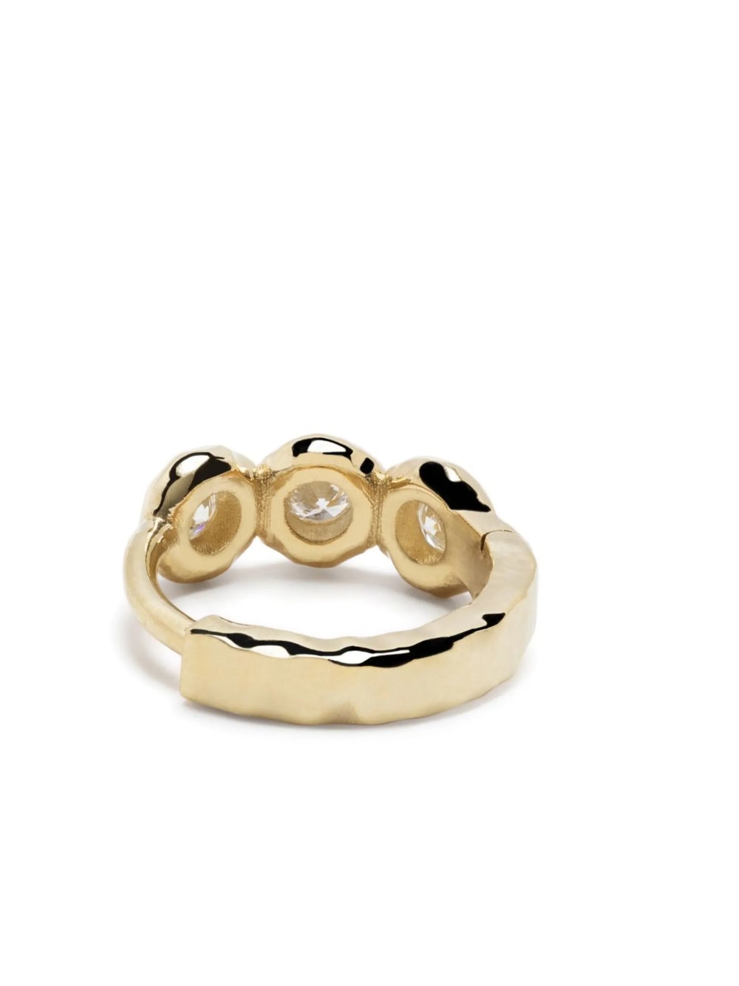 18kt yellow gold diamond hoop earring