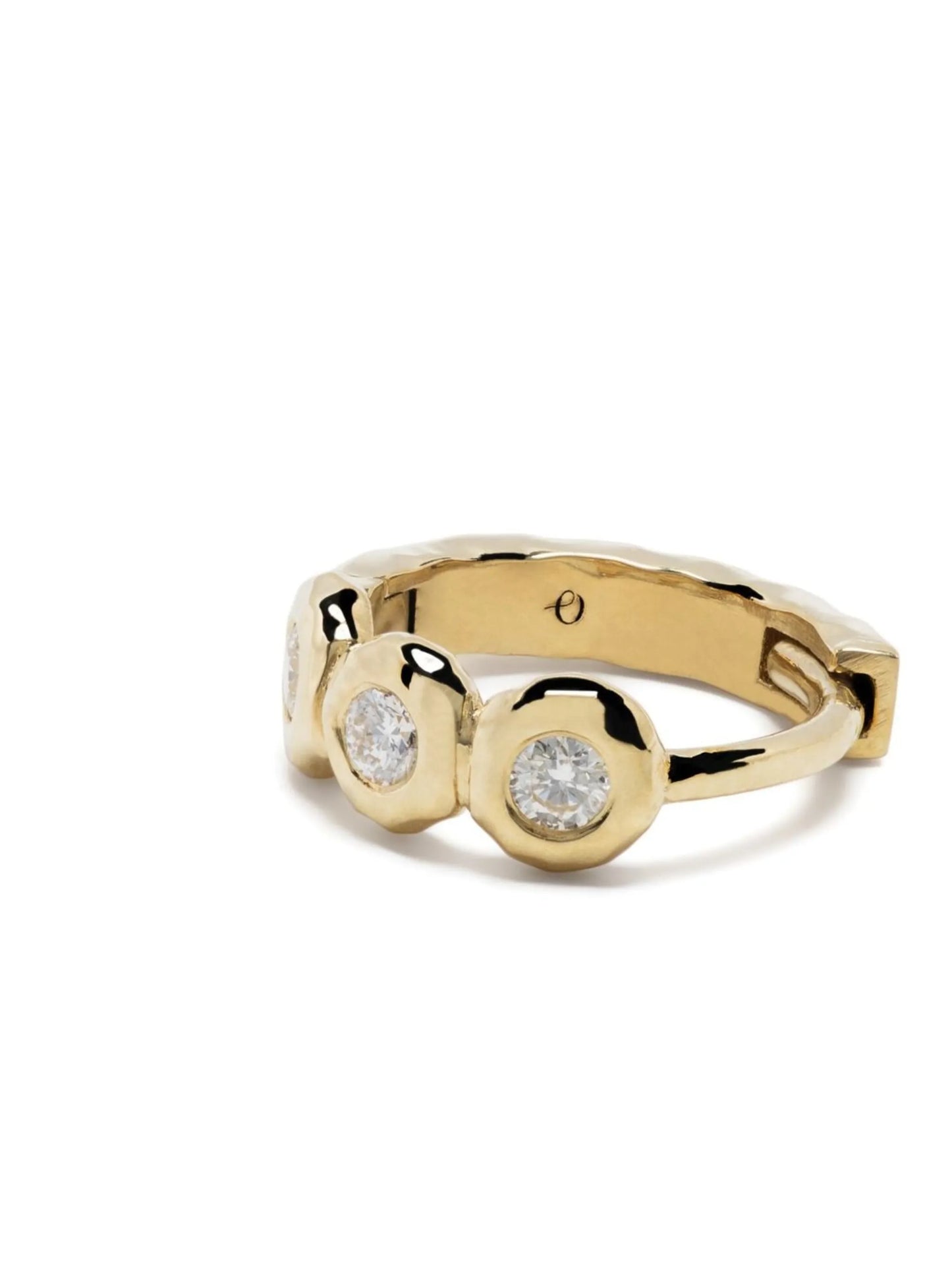 18kt yellow gold diamond hoop earring