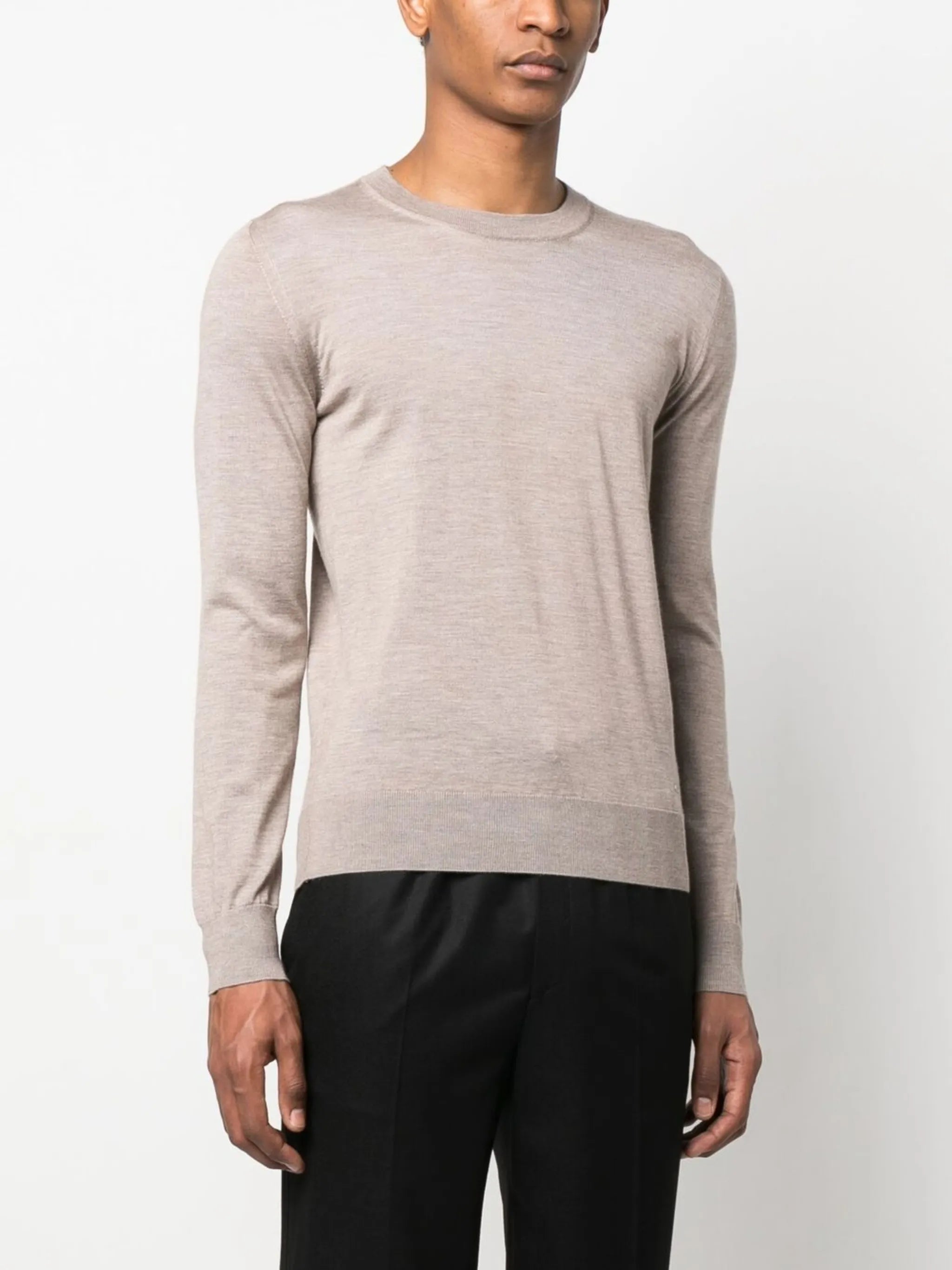 crew-neck cashmere-silk jumper