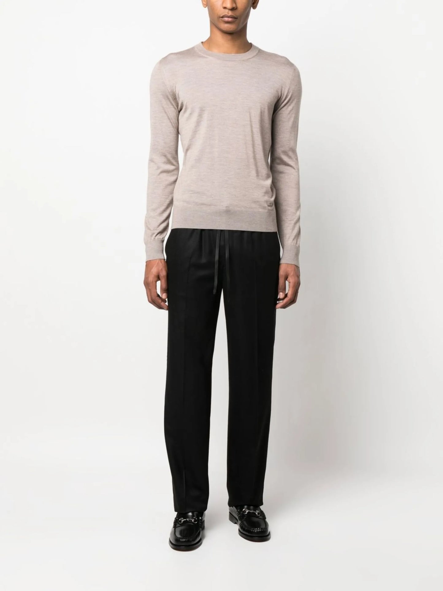 crew-neck cashmere-silk jumper