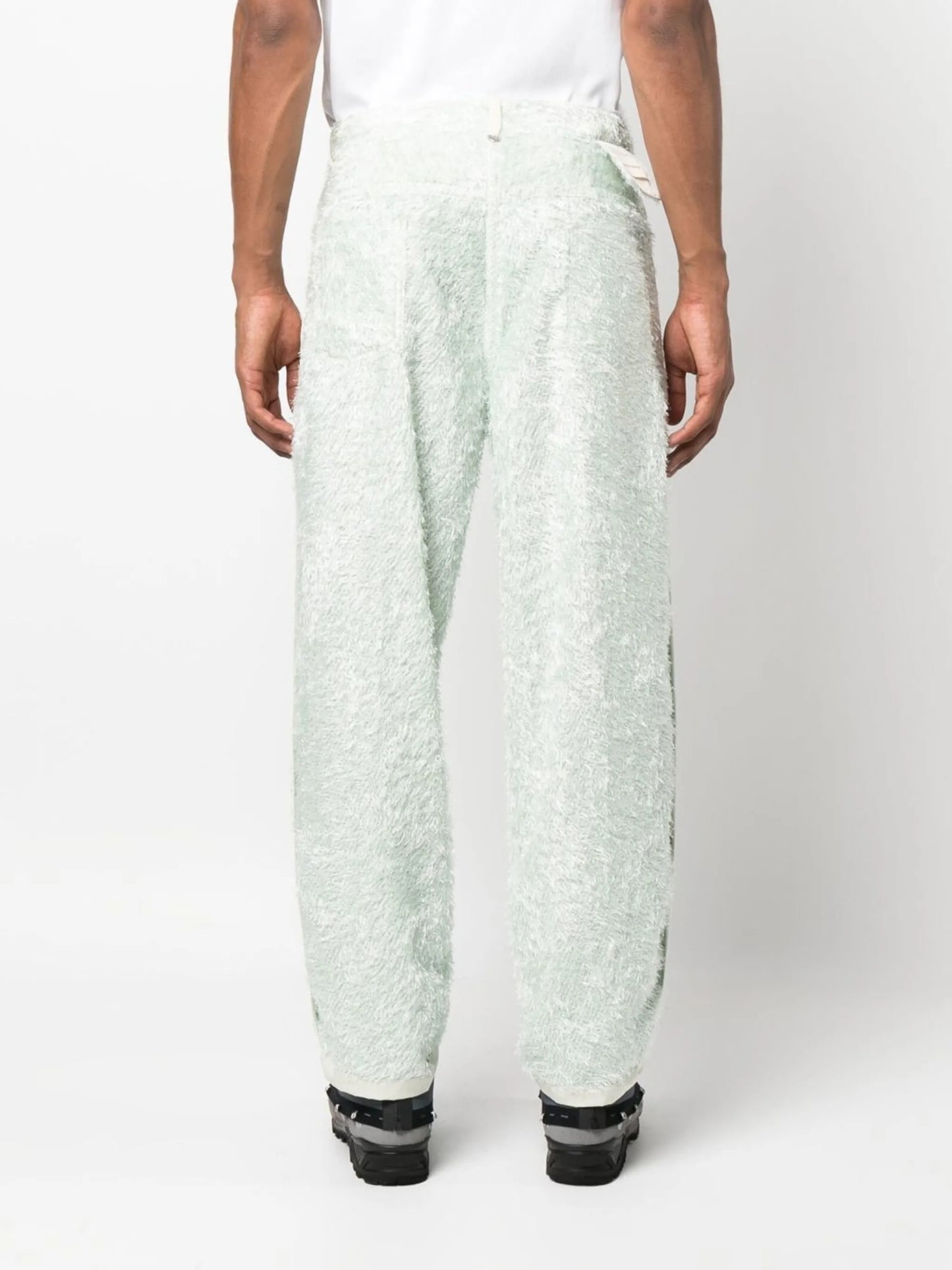 reversible fluffy-knit trousers