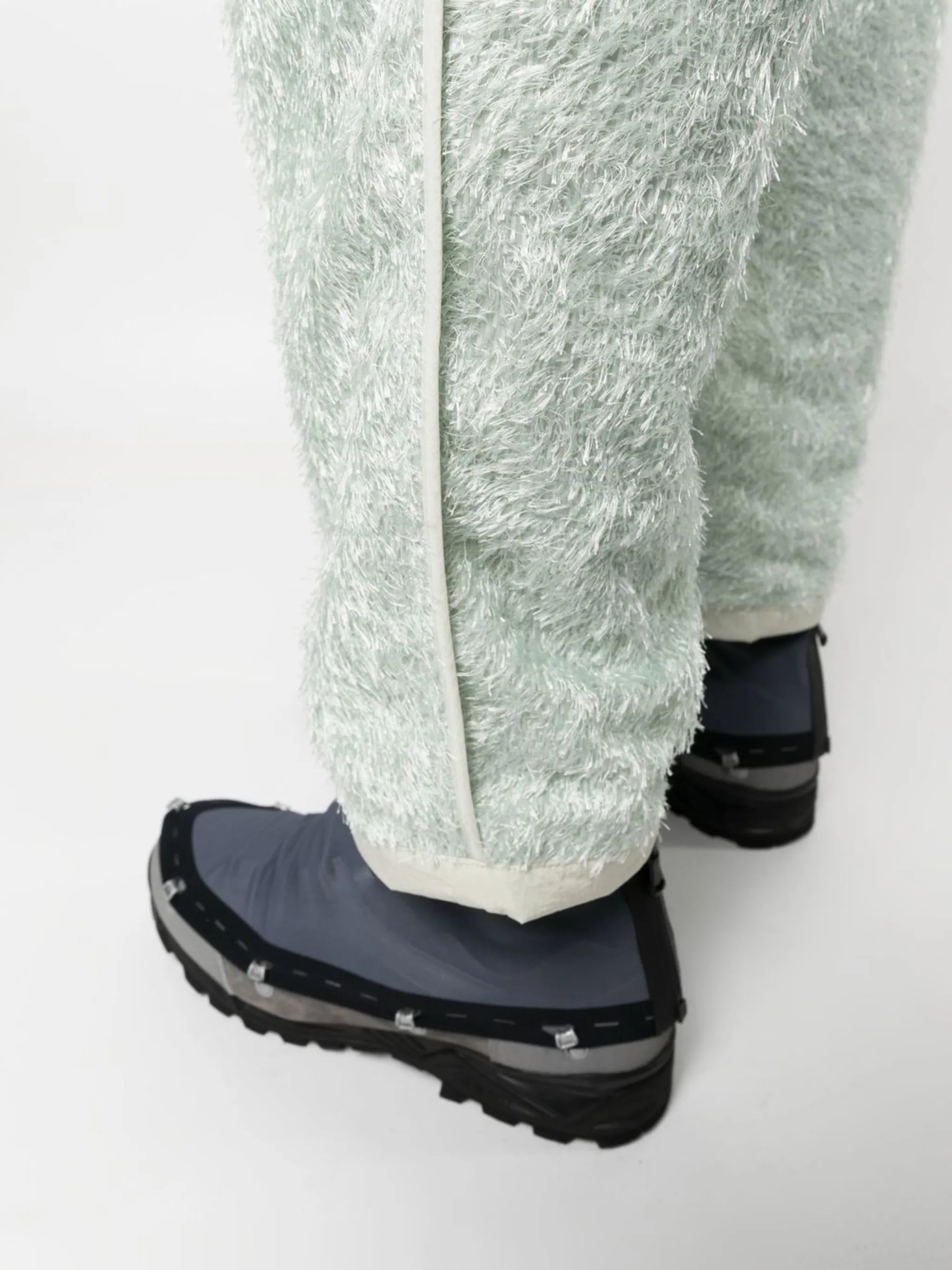 reversible fluffy-knit trousers