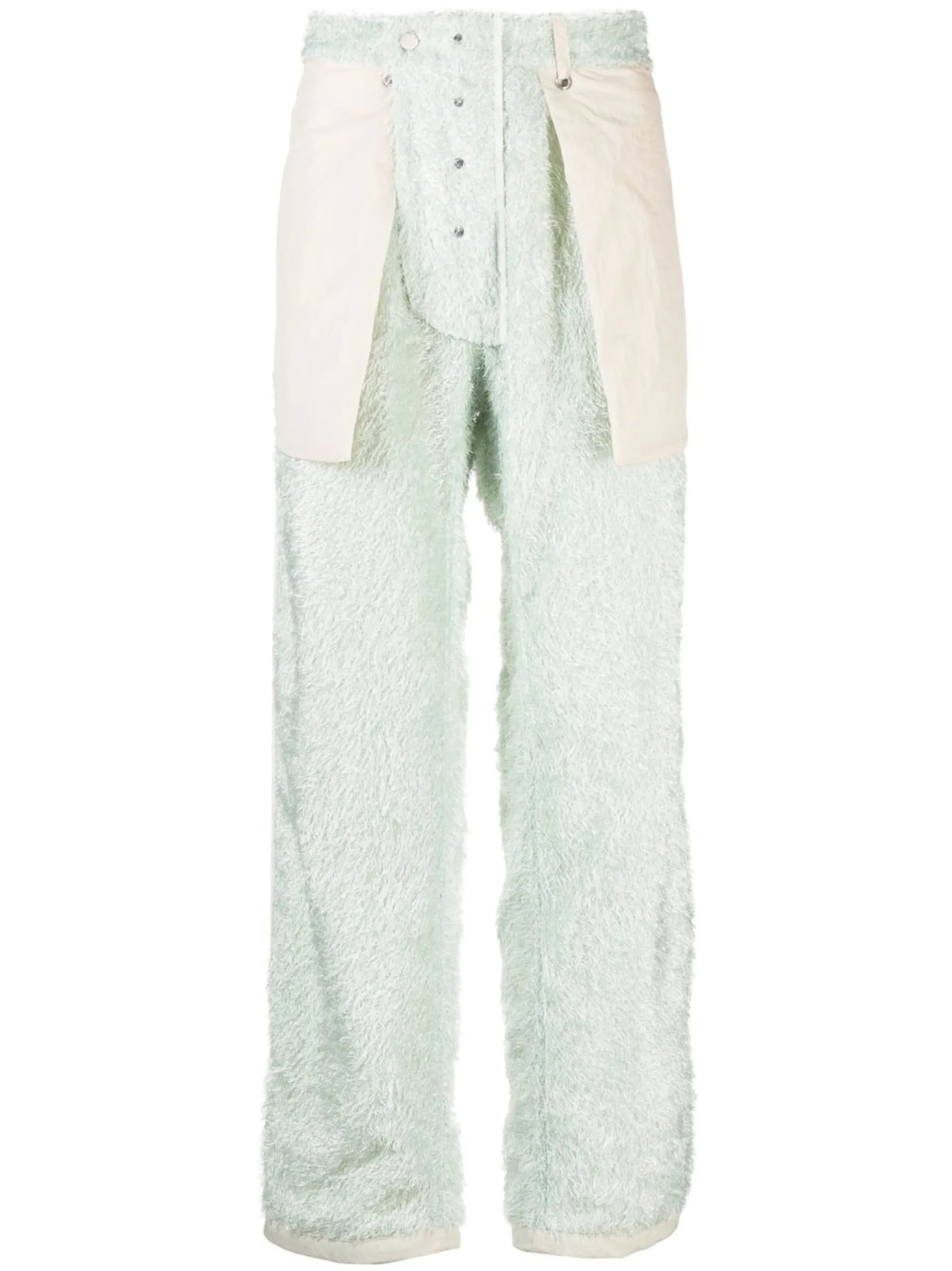 reversible fluffy-knit trousers