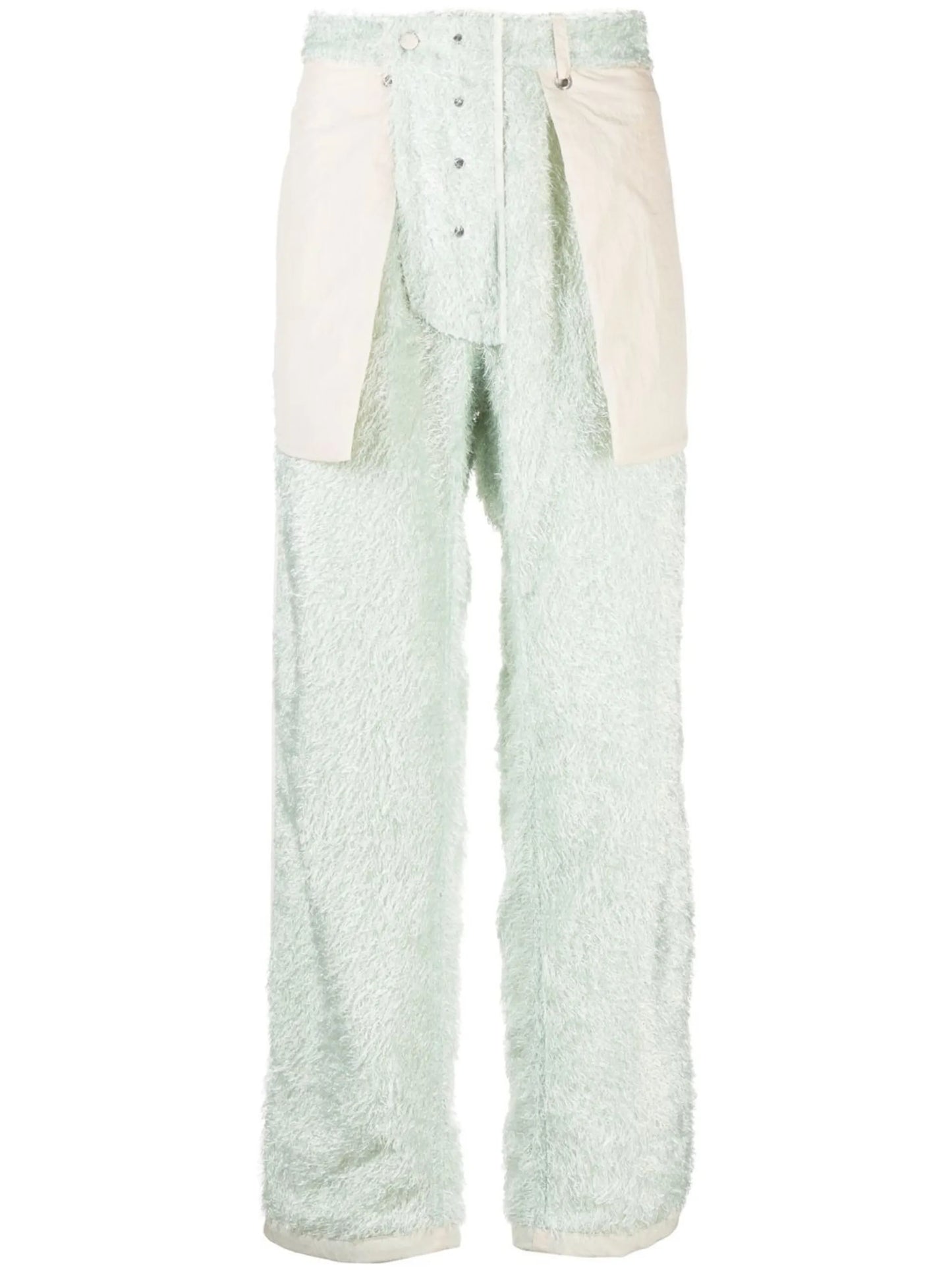 reversible fluffy-knit trousers