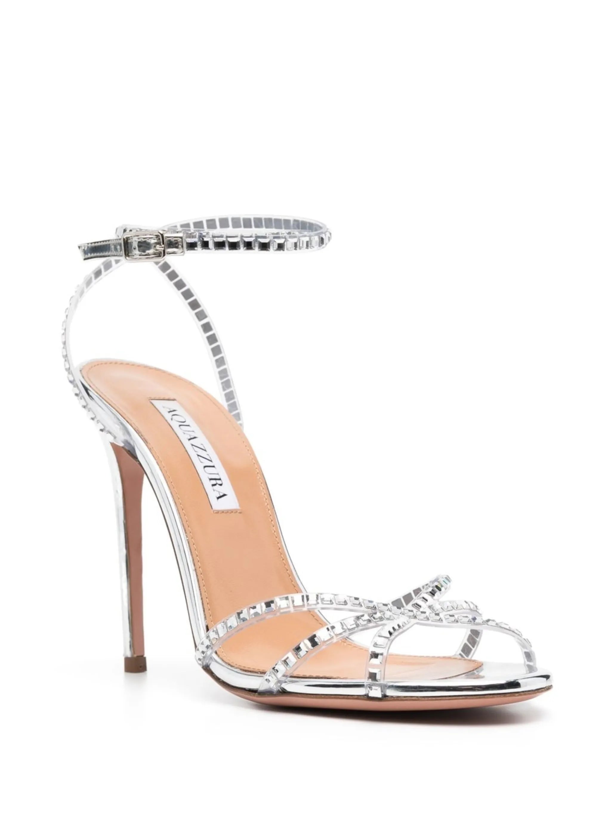 Dance Plexi 105mm metallic leather sandals