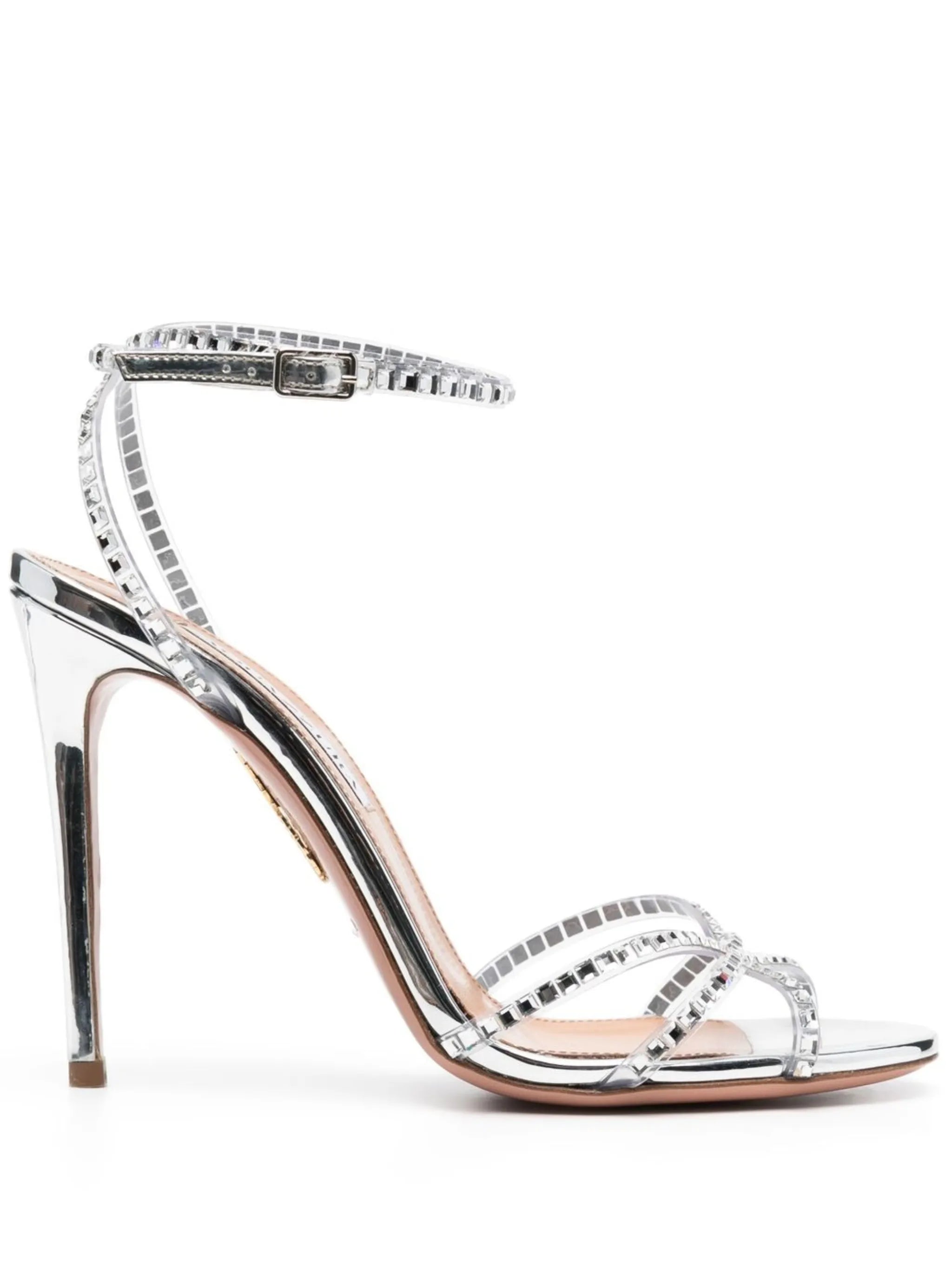 Dance Plexi 105mm metallic leather sandals