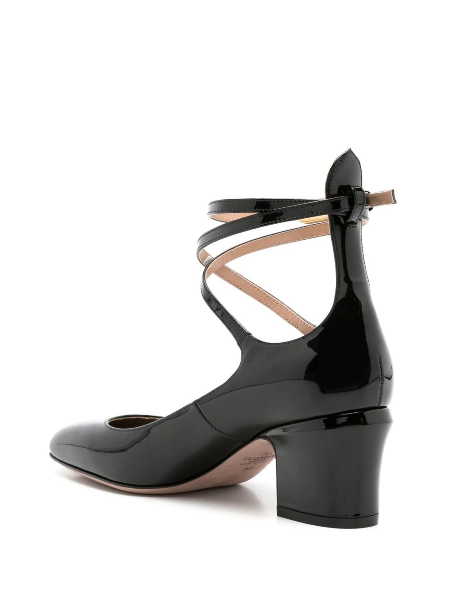 60mm Tan-Go patent-leather pumps