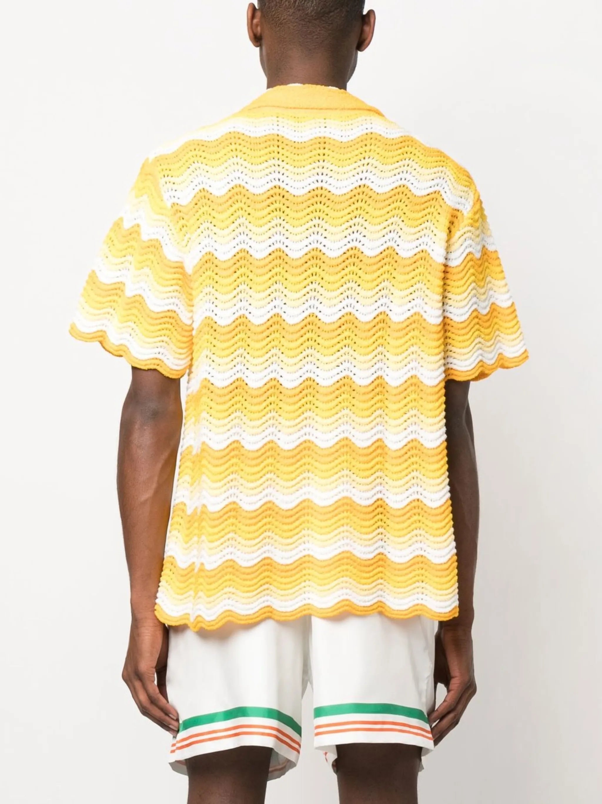 Wavy Gradient open-knit shirt
