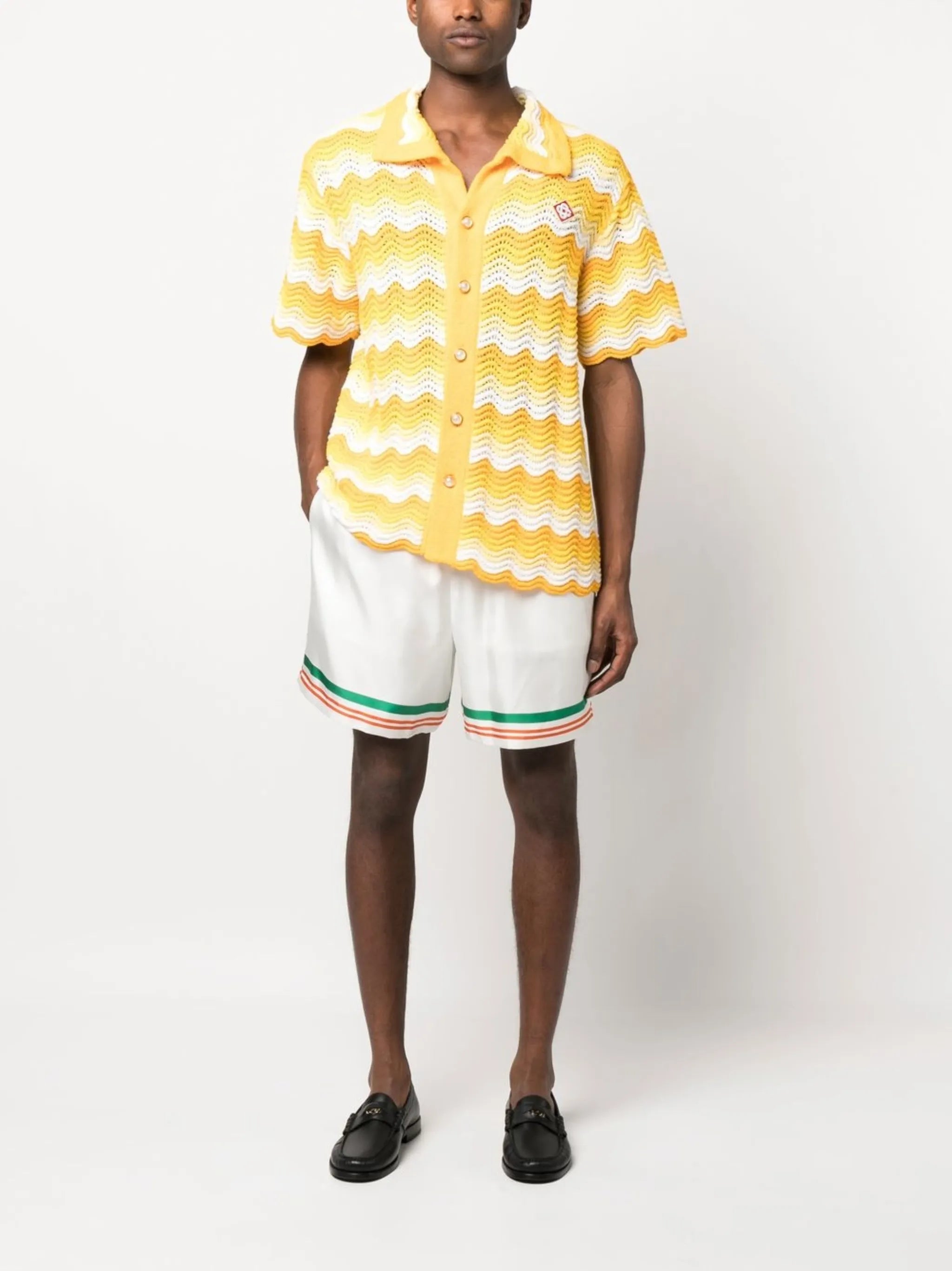 Wavy Gradient open-knit shirt