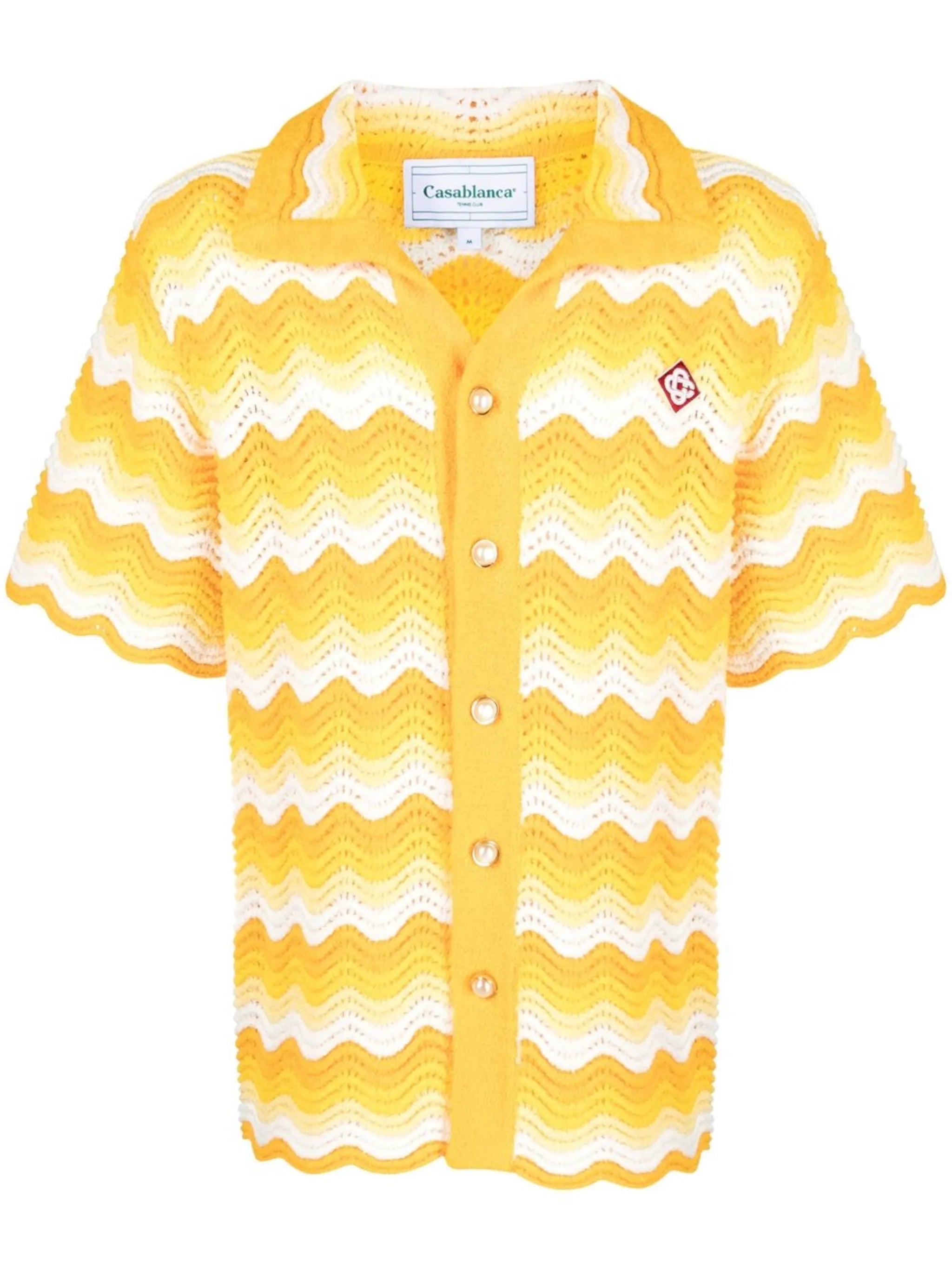 Wavy Gradient open-knit shirt