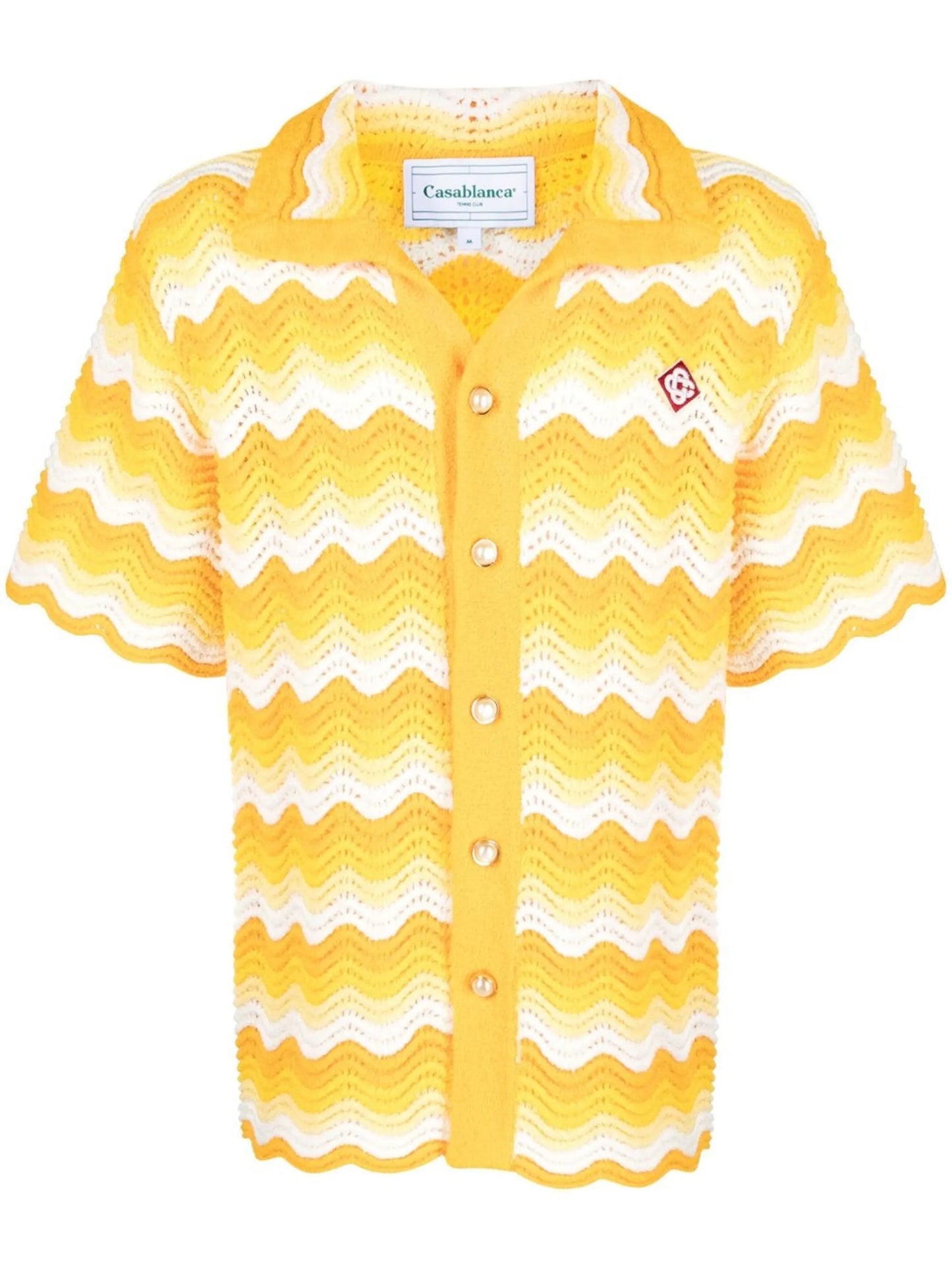 Wavy Gradient open-knit shirt