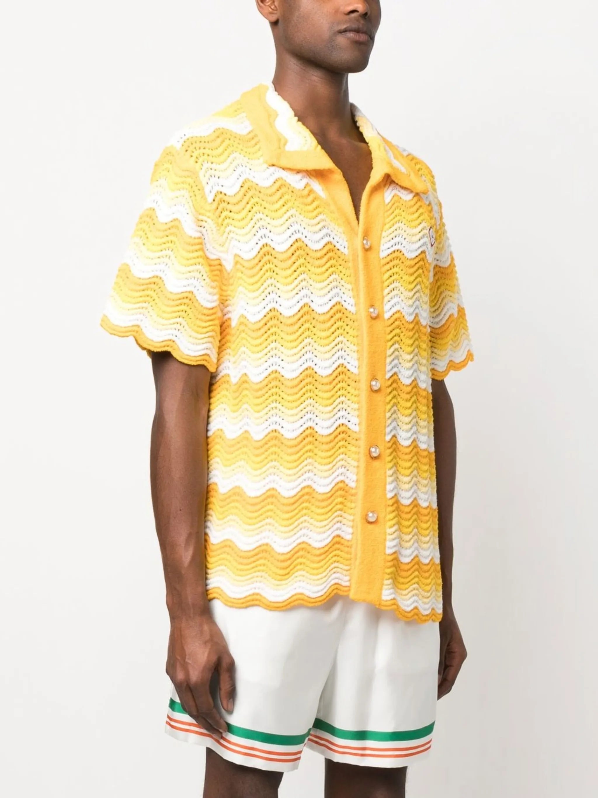 Wavy Gradient open-knit shirt