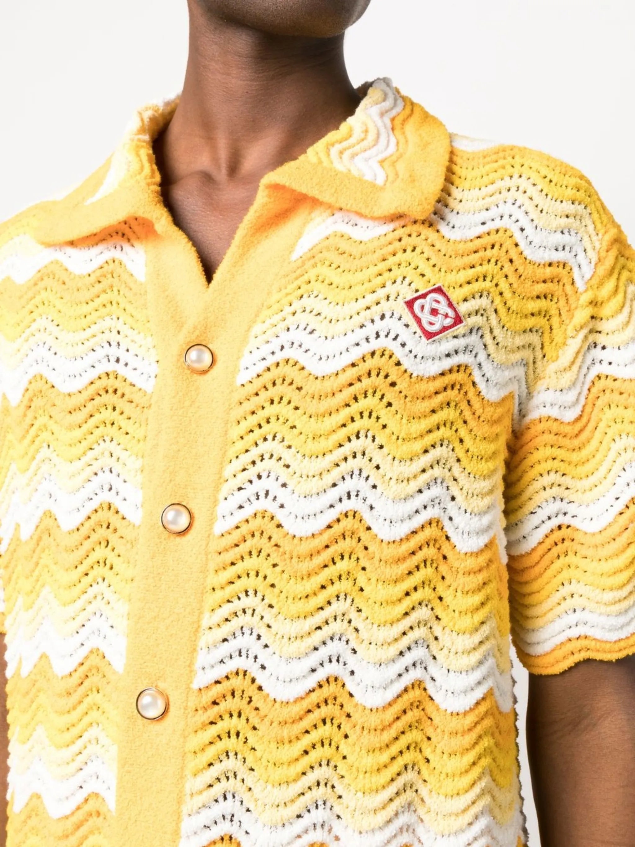 Wavy Gradient open-knit shirt