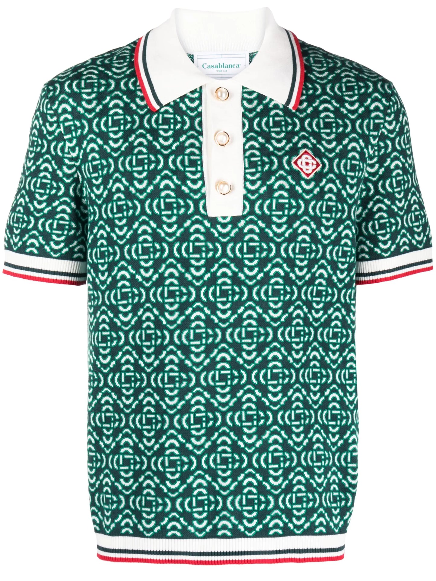 jacquard-logo polo shirt