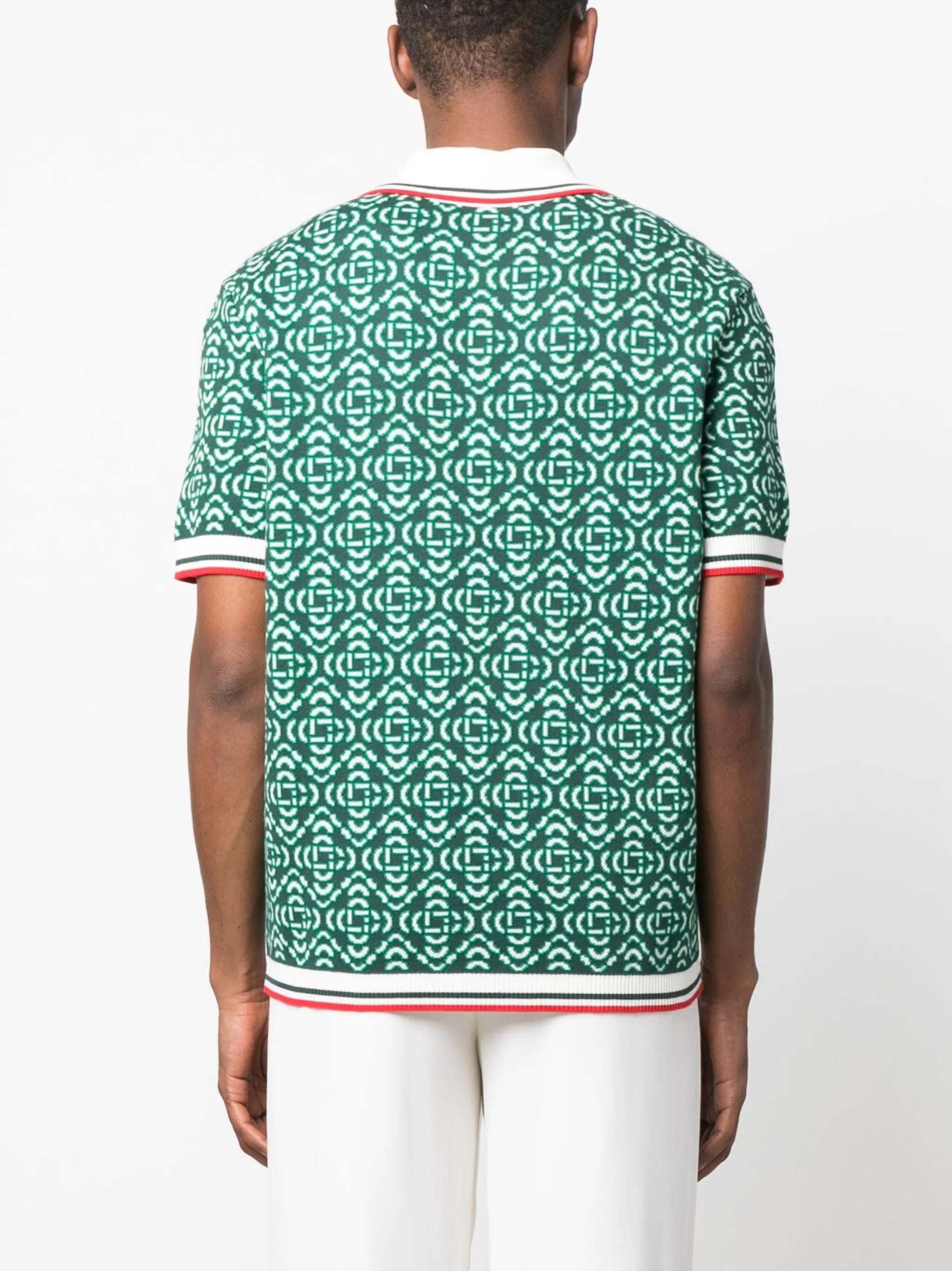jacquard-logo polo shirt