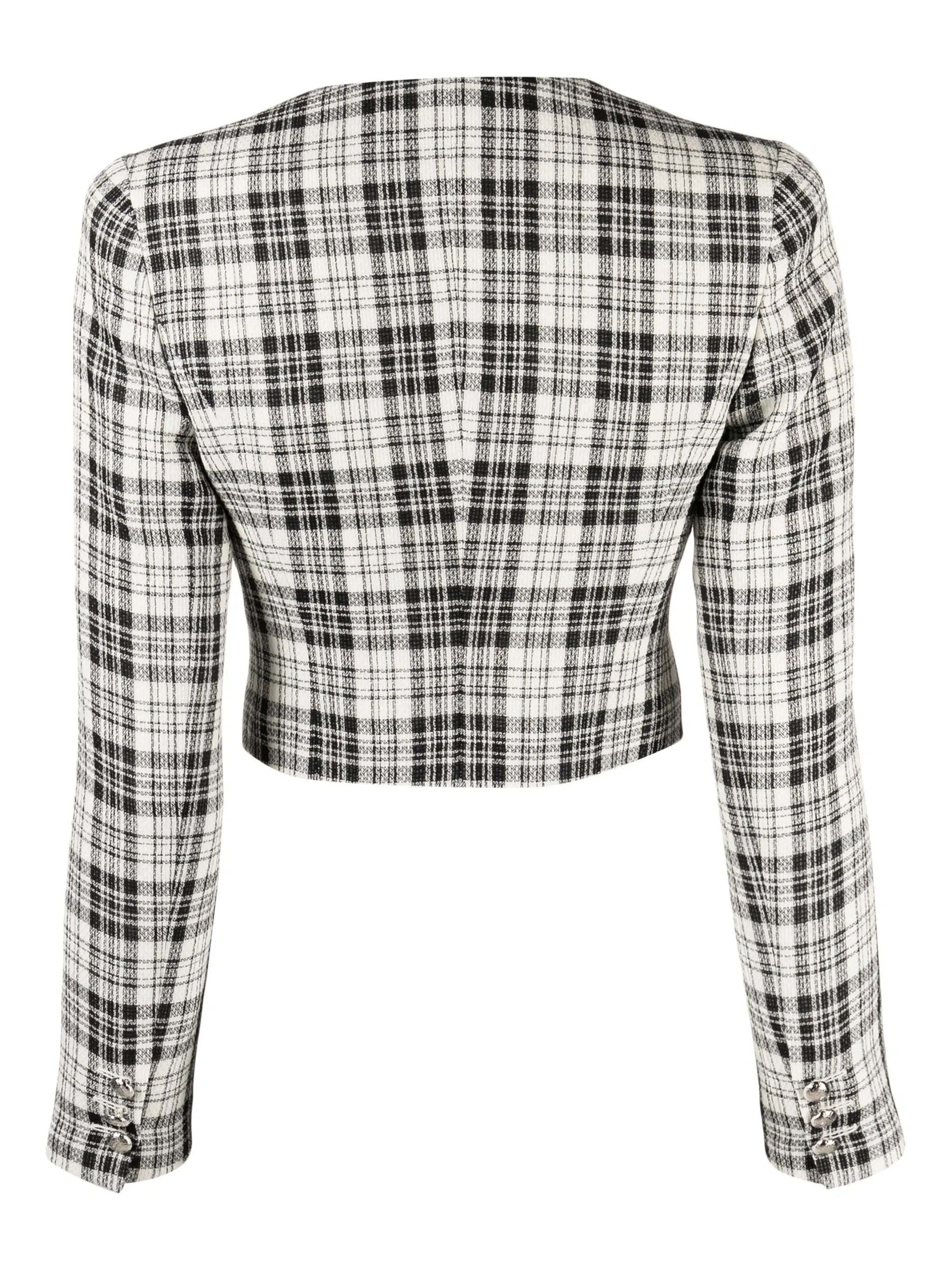 checked cropped jacket