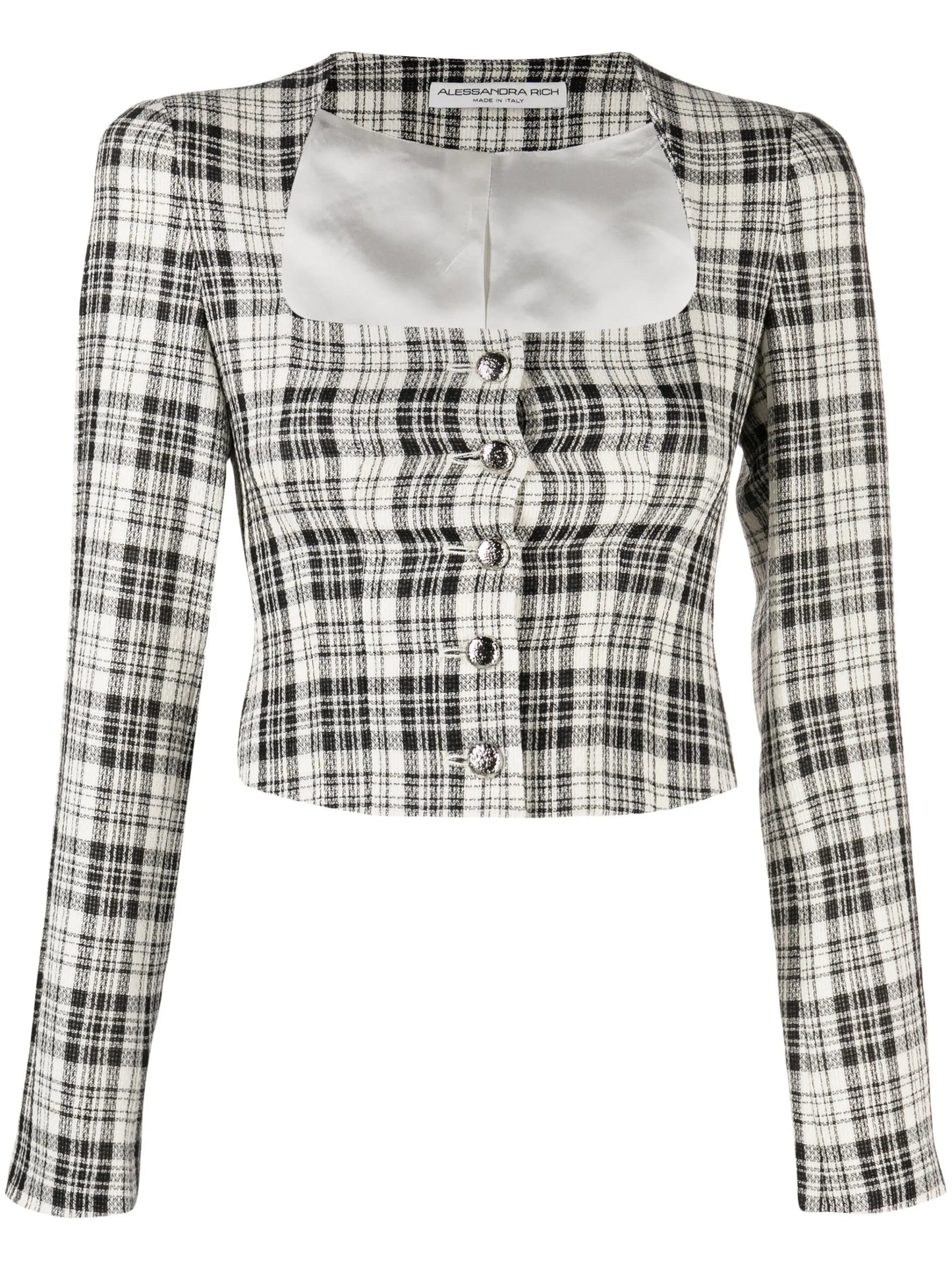 checked cropped jacket