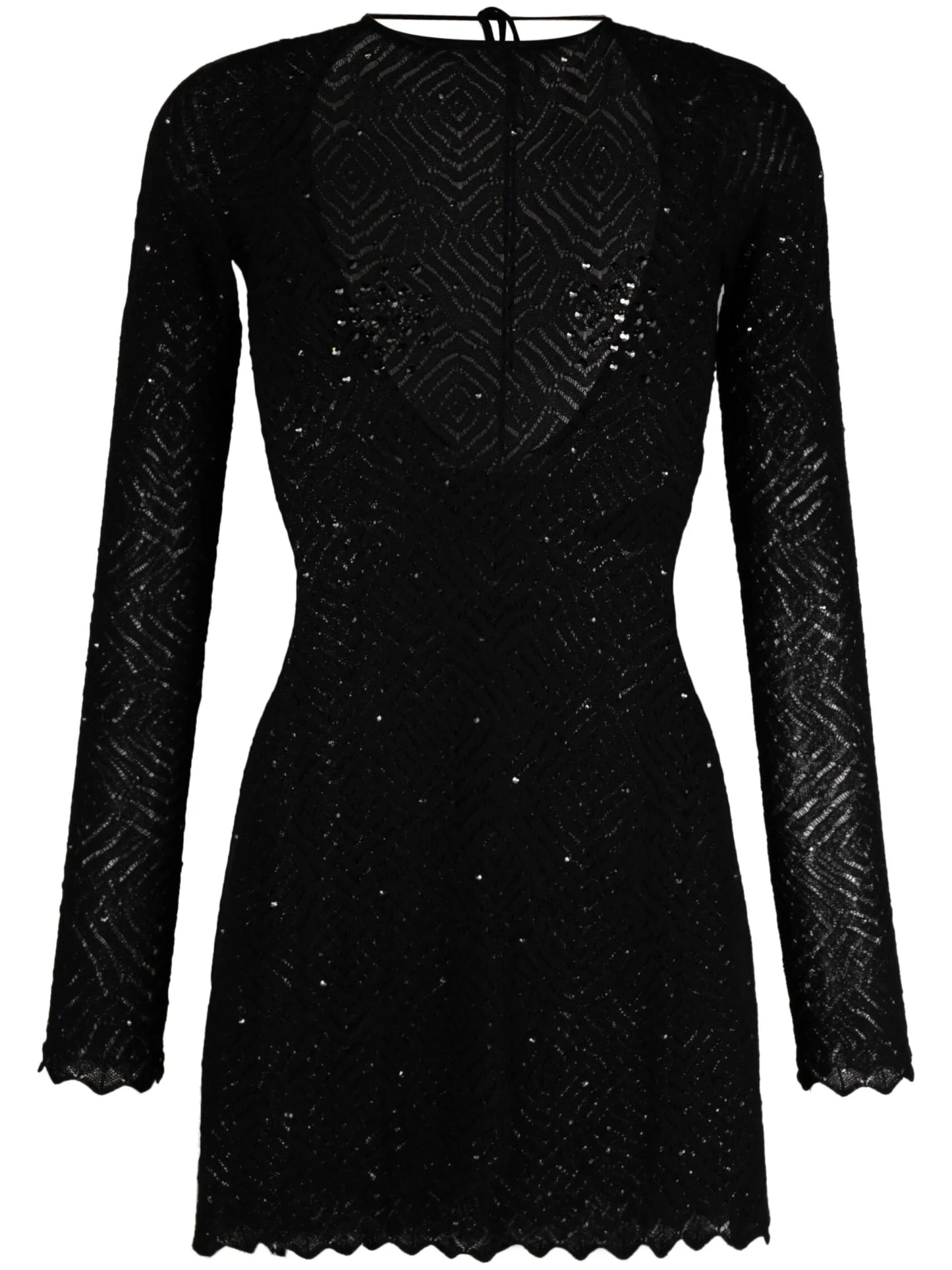 open-knit sequinned dress