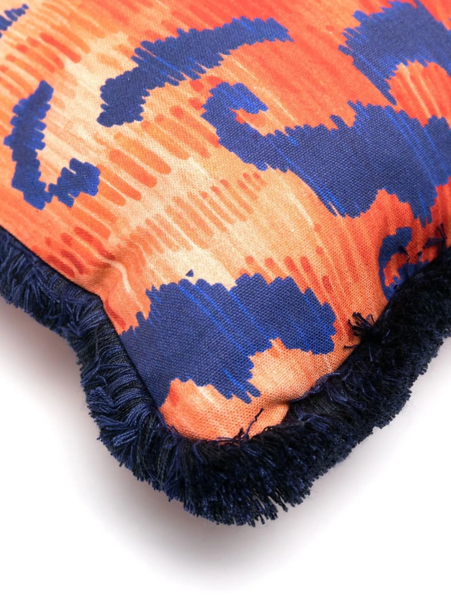 tiger-print square cushion