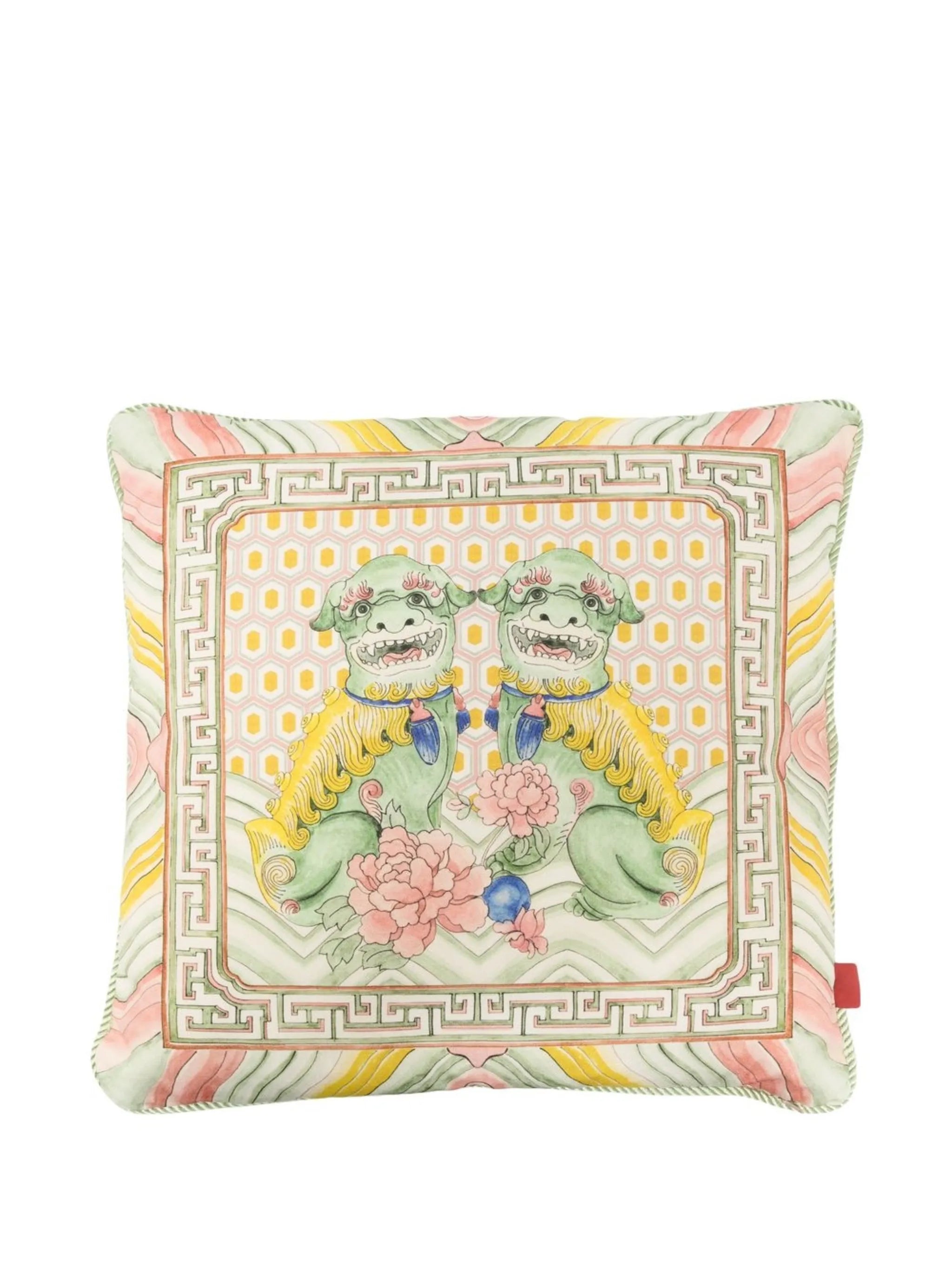 Fu Dogs square cushion