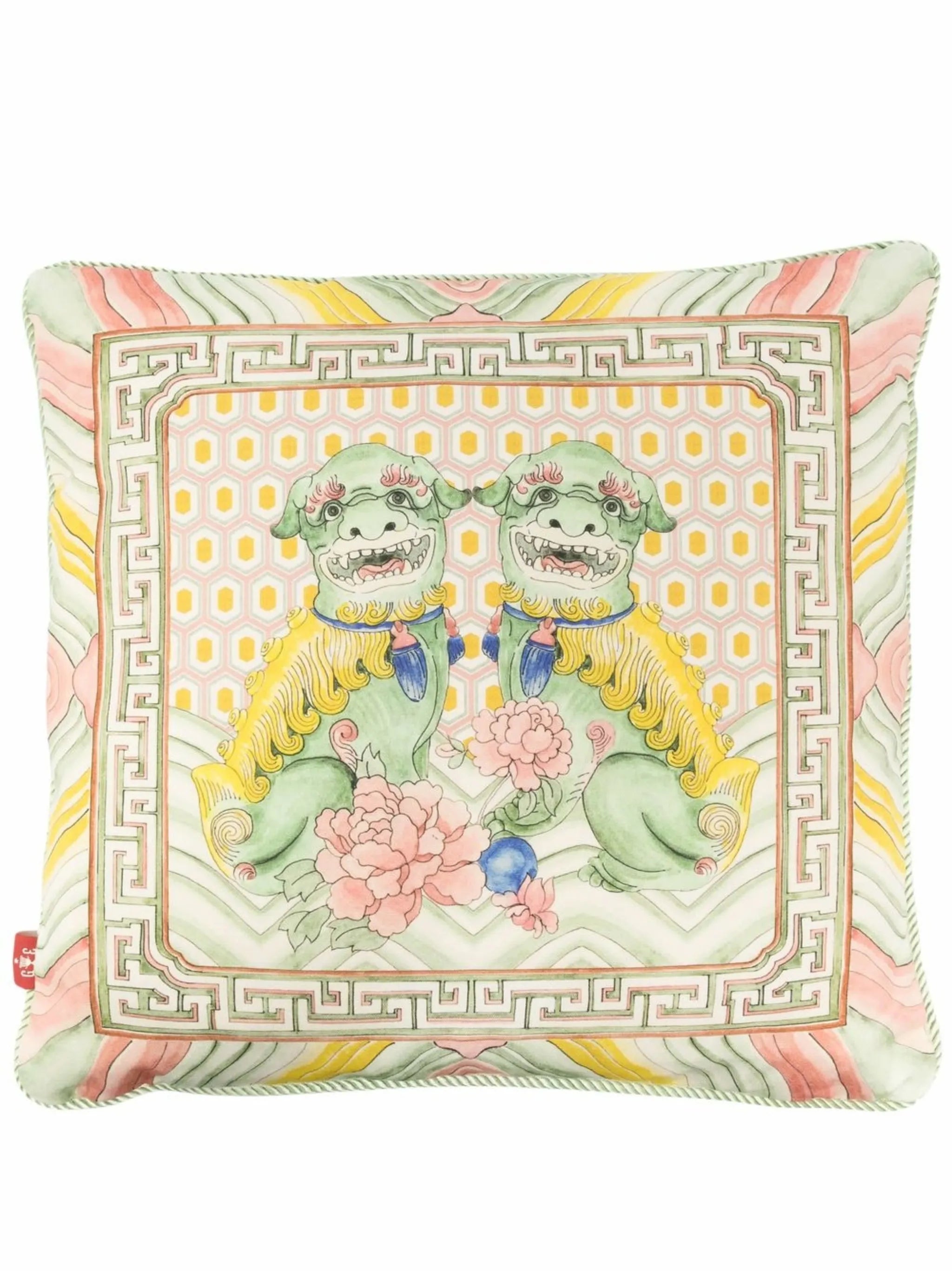 Fu Dogs square cushion