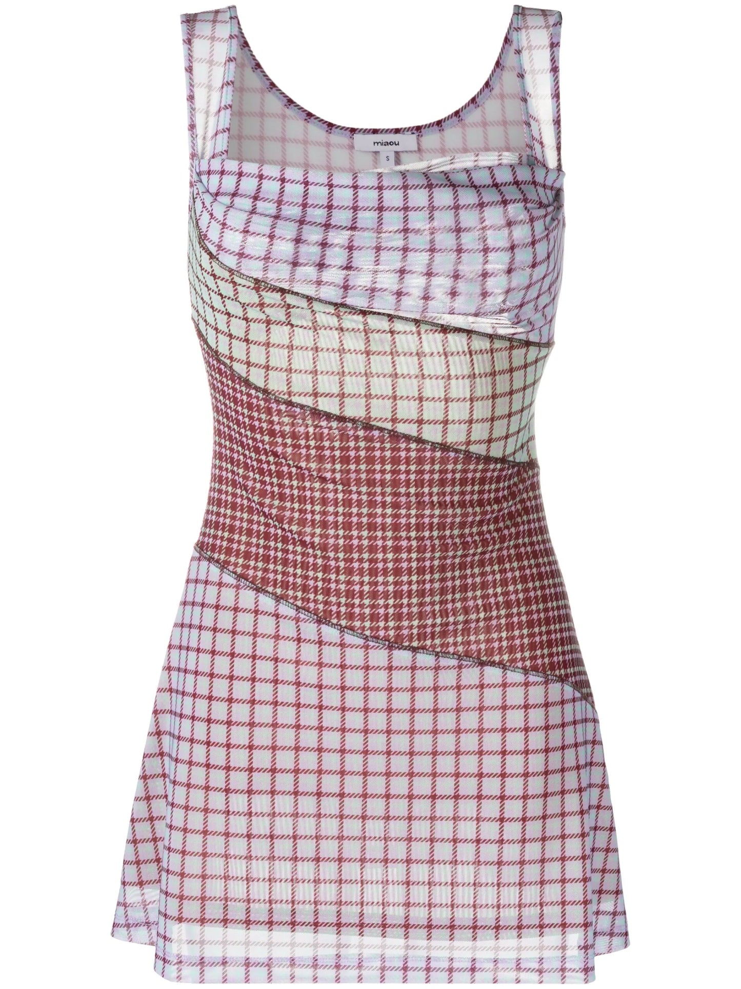 Ginger plaid check-pattern minidress