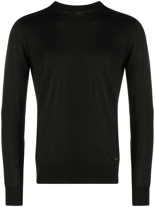 crew-neck cashmere-silk jumper