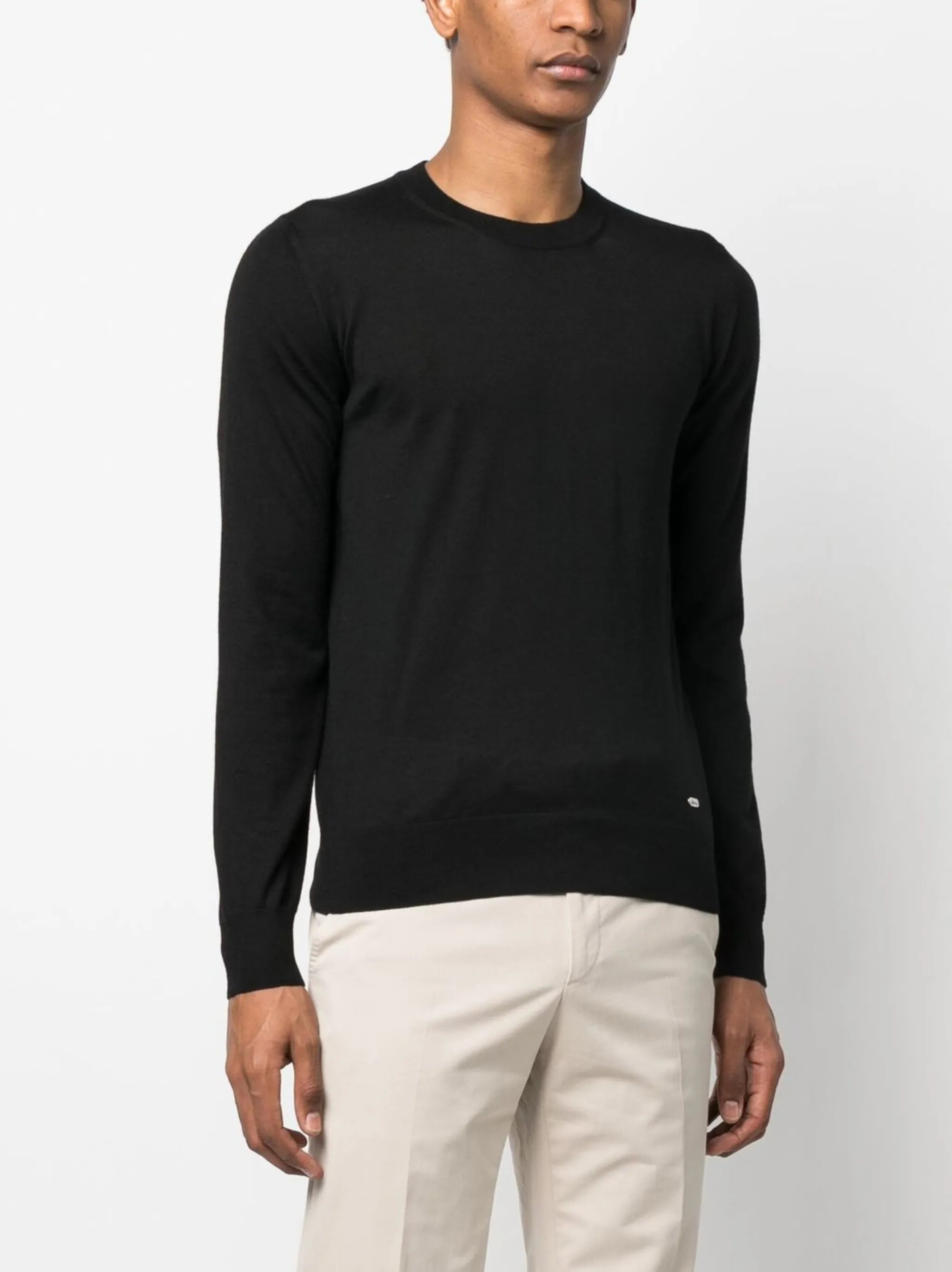 crew-neck cashmere-silk jumper
