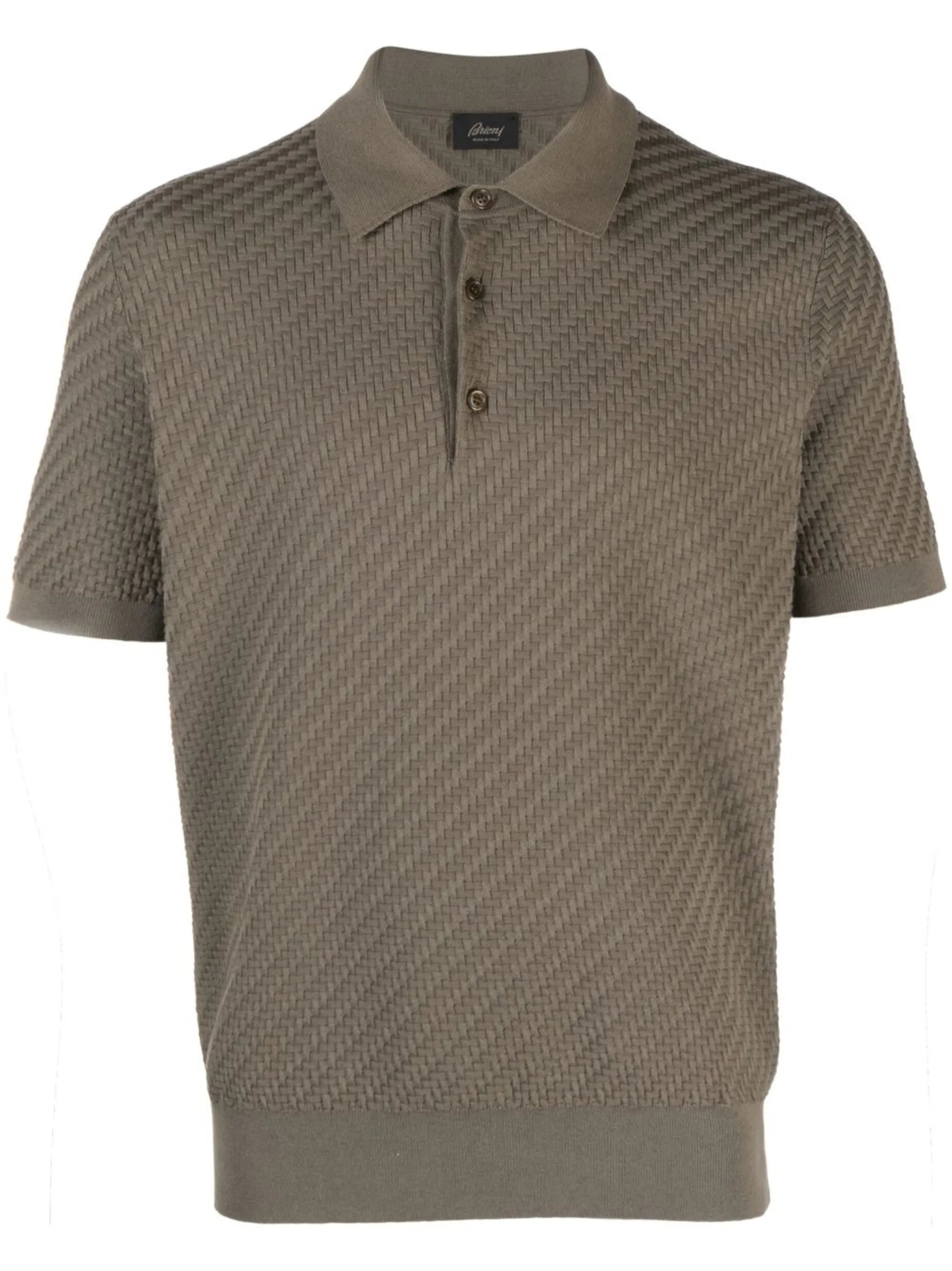 waffle-knit polo shirt