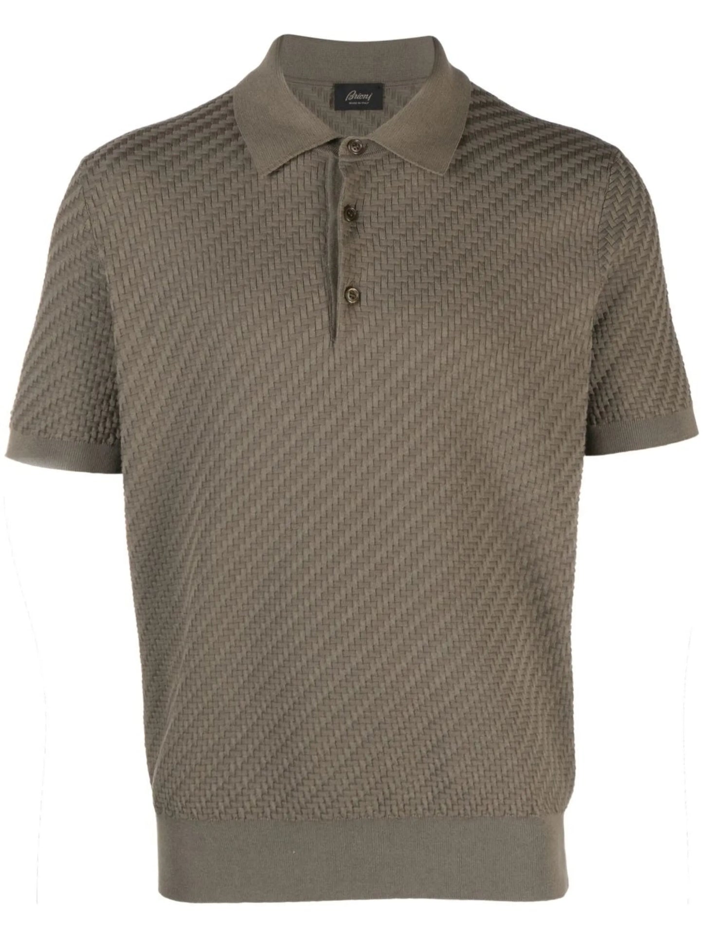 waffle-knit polo shirt