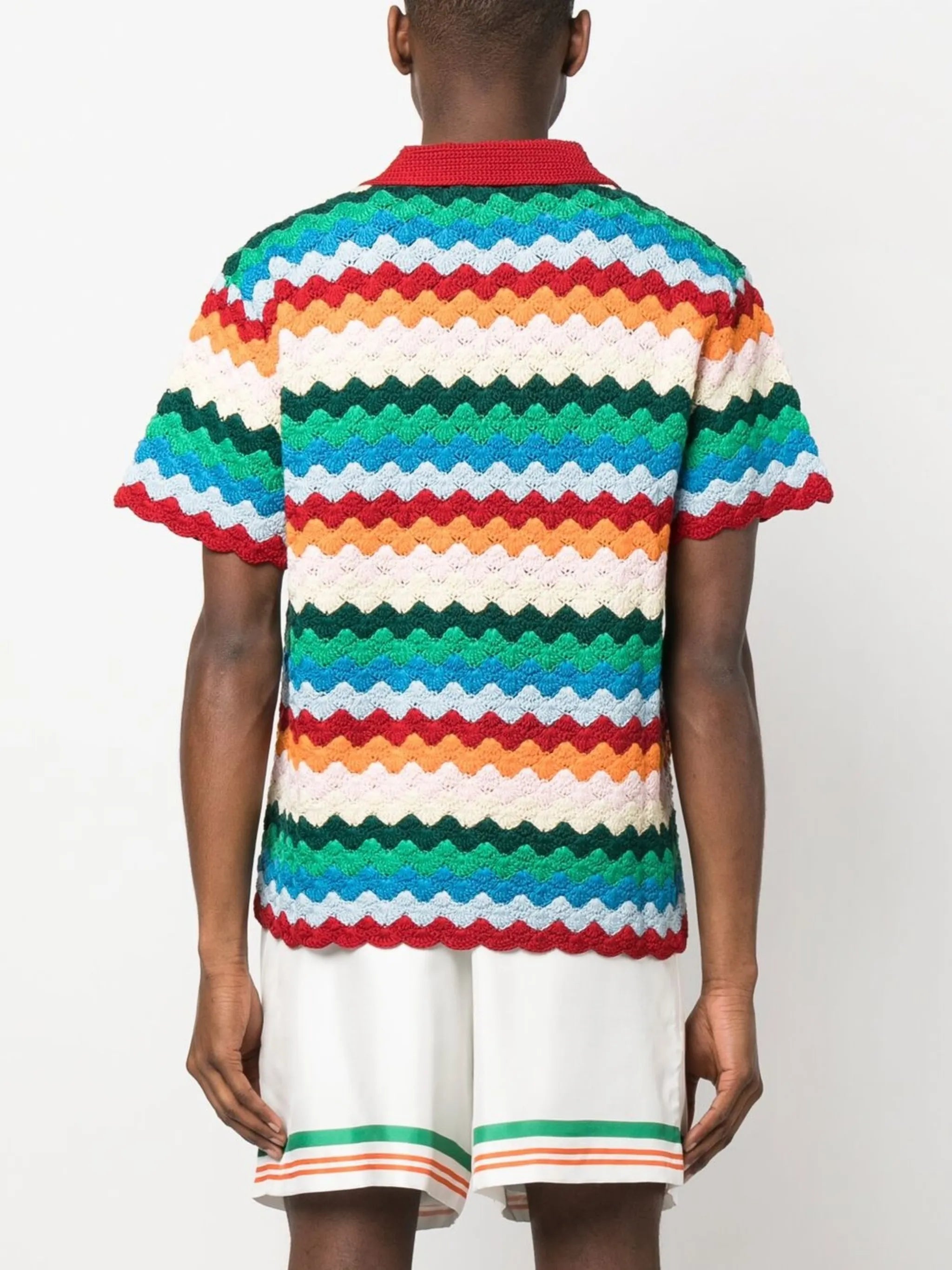 Shell crochet cotton shirt