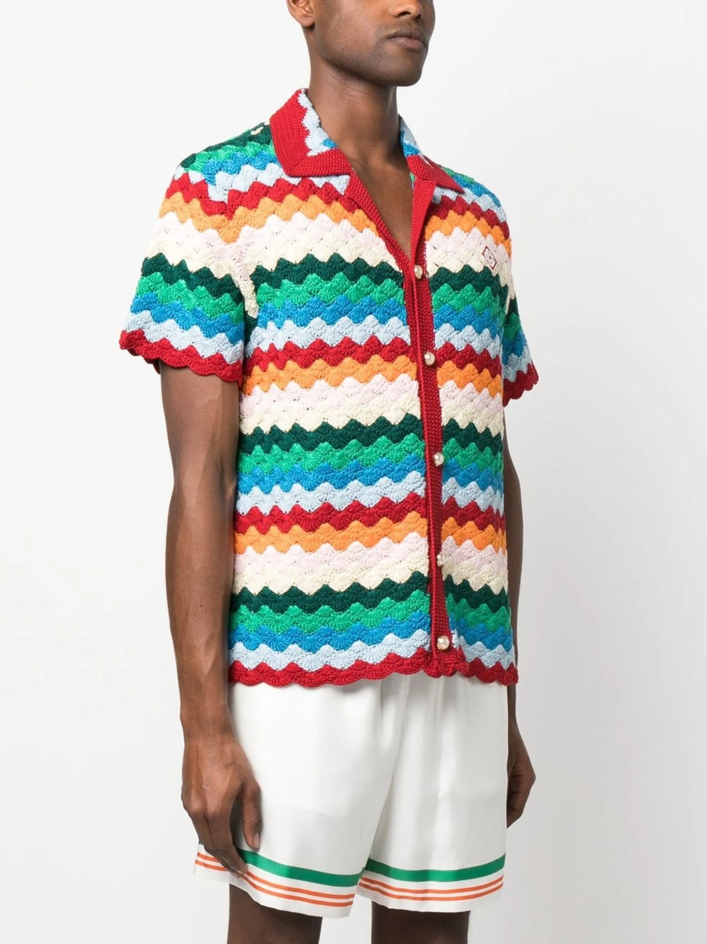 Shell crochet cotton shirt