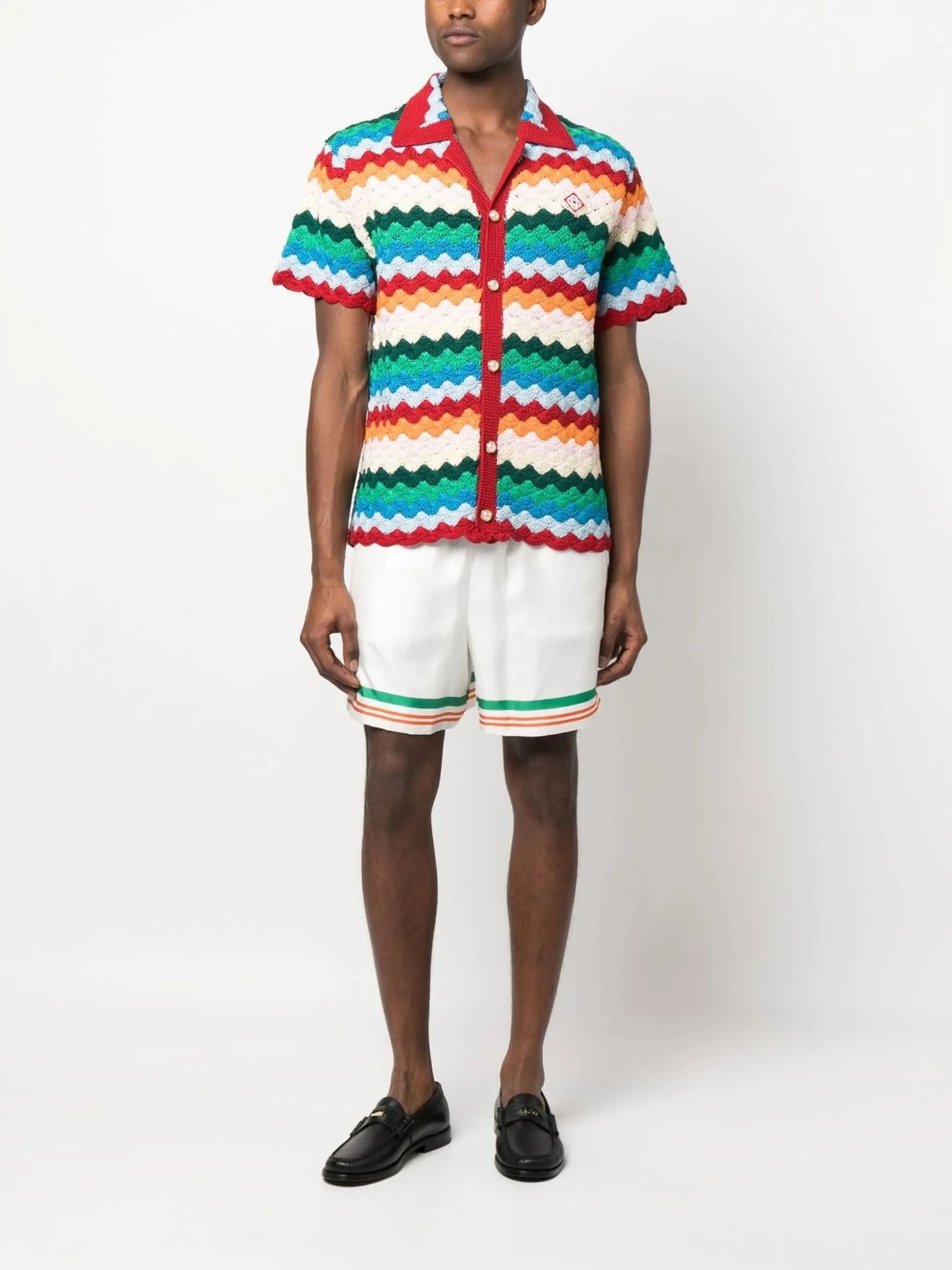 Shell crochet cotton shirt