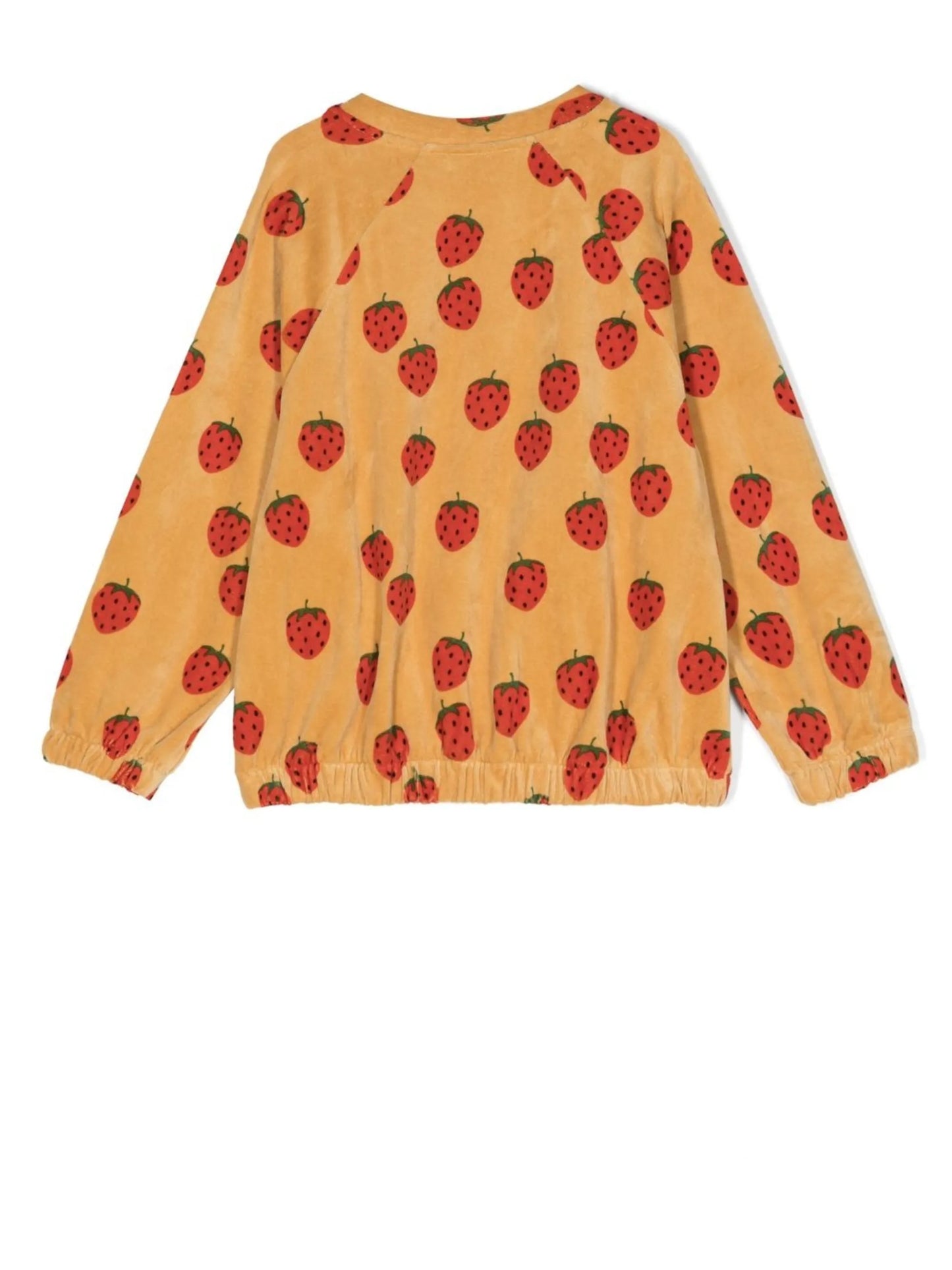 organic-cotton strawberry-print sweatshirt
